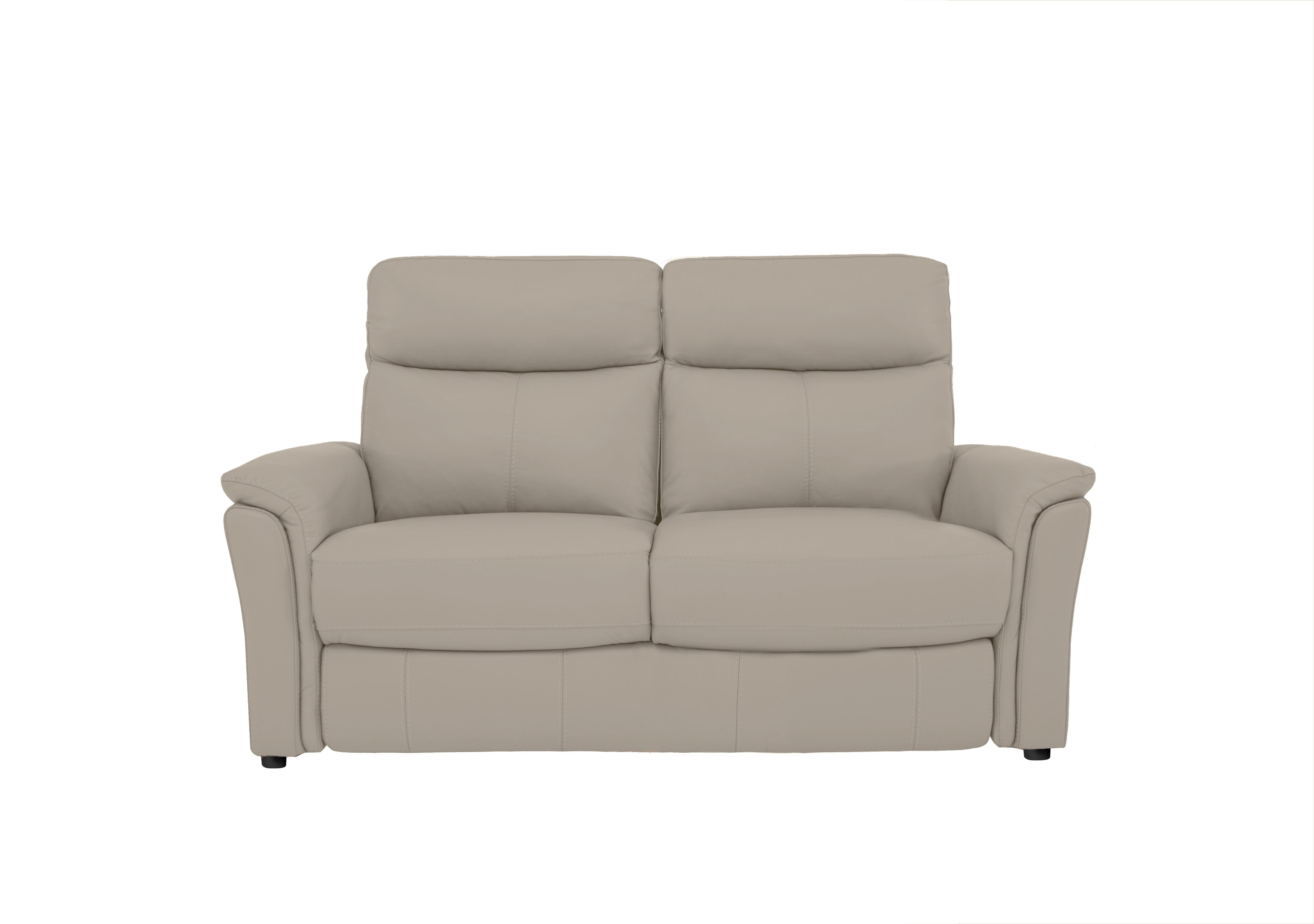 Compact Collection Piccolo 2 Seater Leather Static Sofa in Bv-946b Silver Grey on Furniture Village