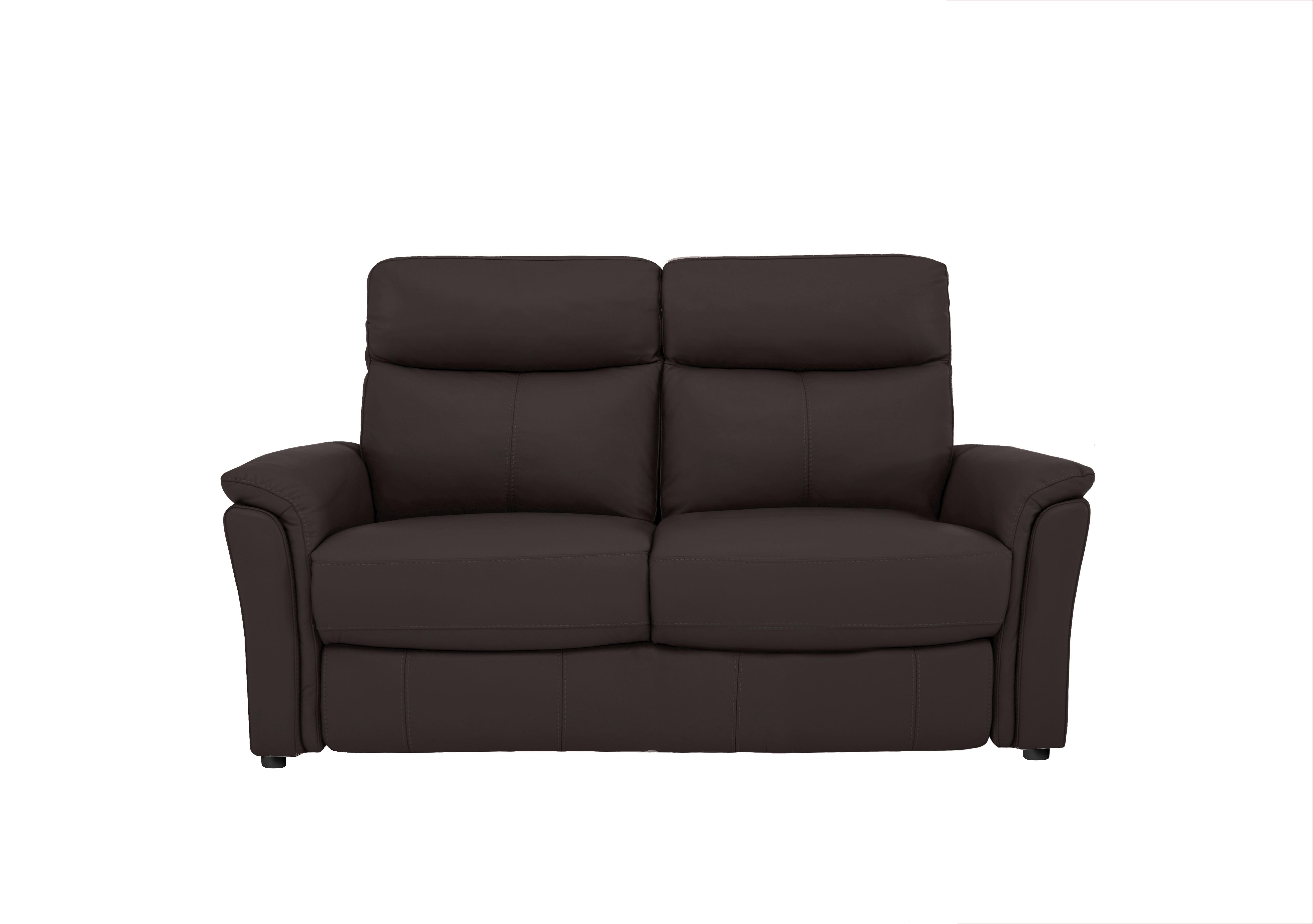 Compact Collection Piccolo 2 Seater Leather Static Sofa in Nc-037c Walnut on Furniture Village