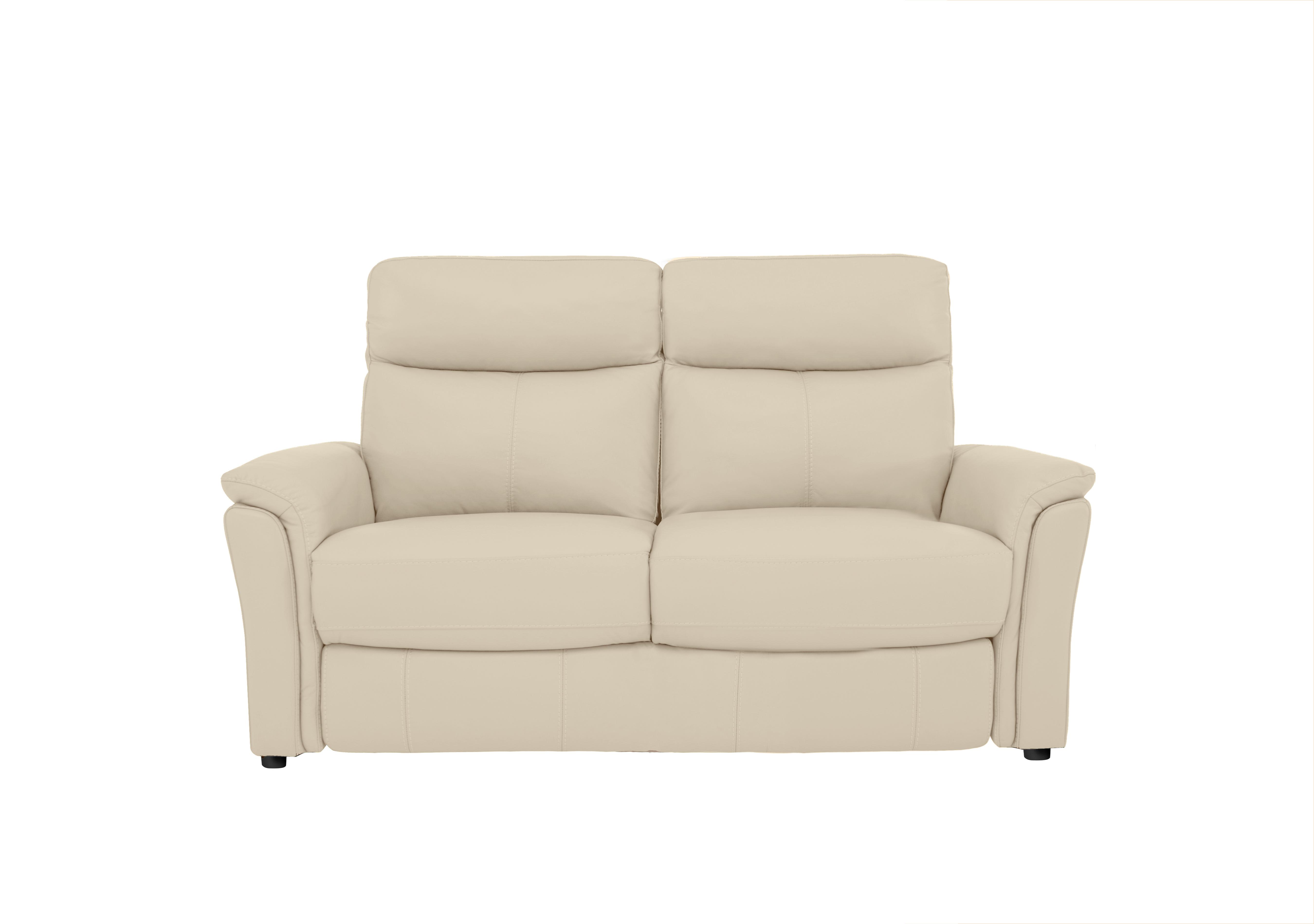 Compact Collection Piccolo 2 Seater Leather Static Sofa in Nc-862c Bisque on Furniture Village