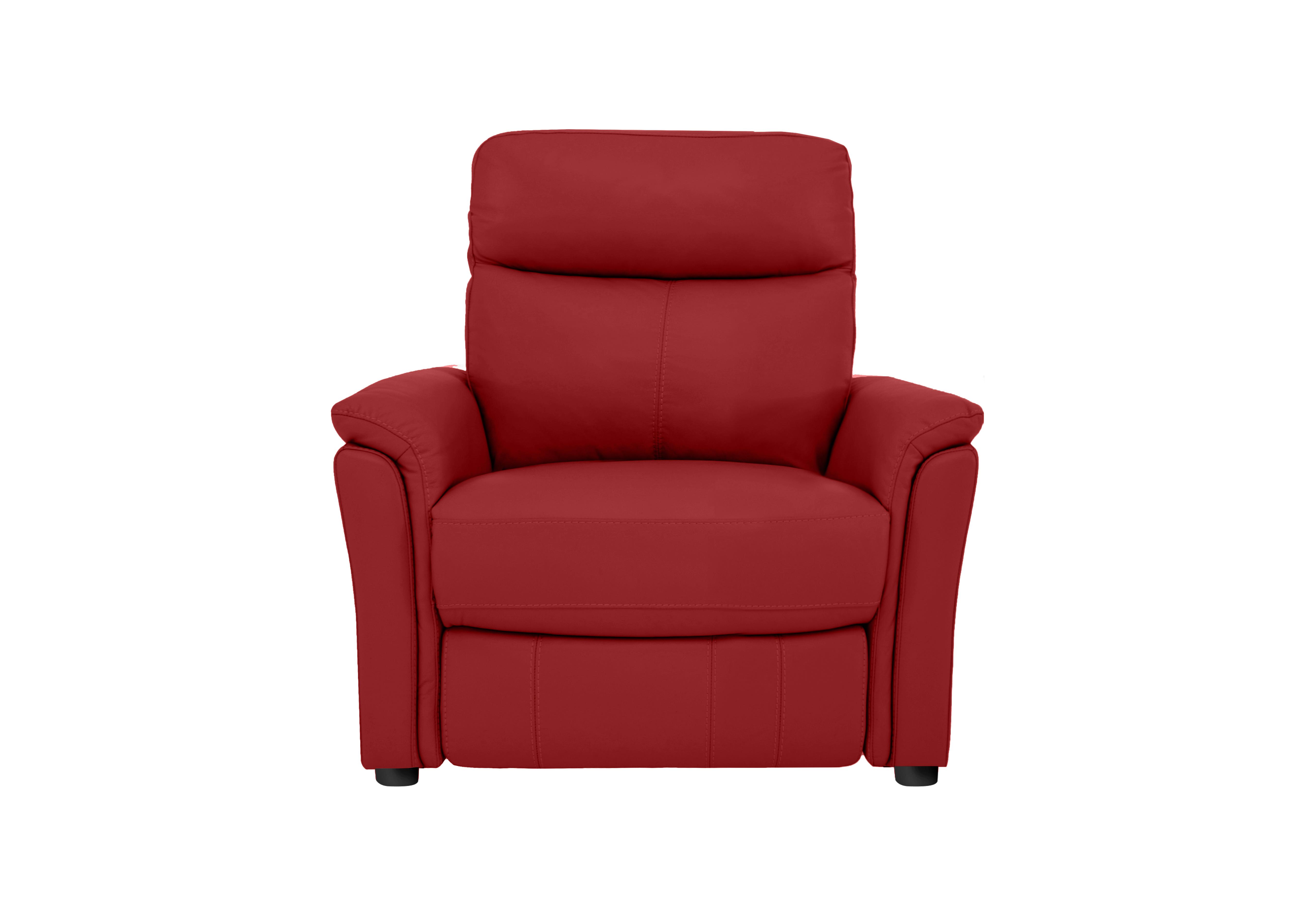 Compact Collection Piccolo Leather Static Armchair in Bv-0008 Pure Red on Furniture Village