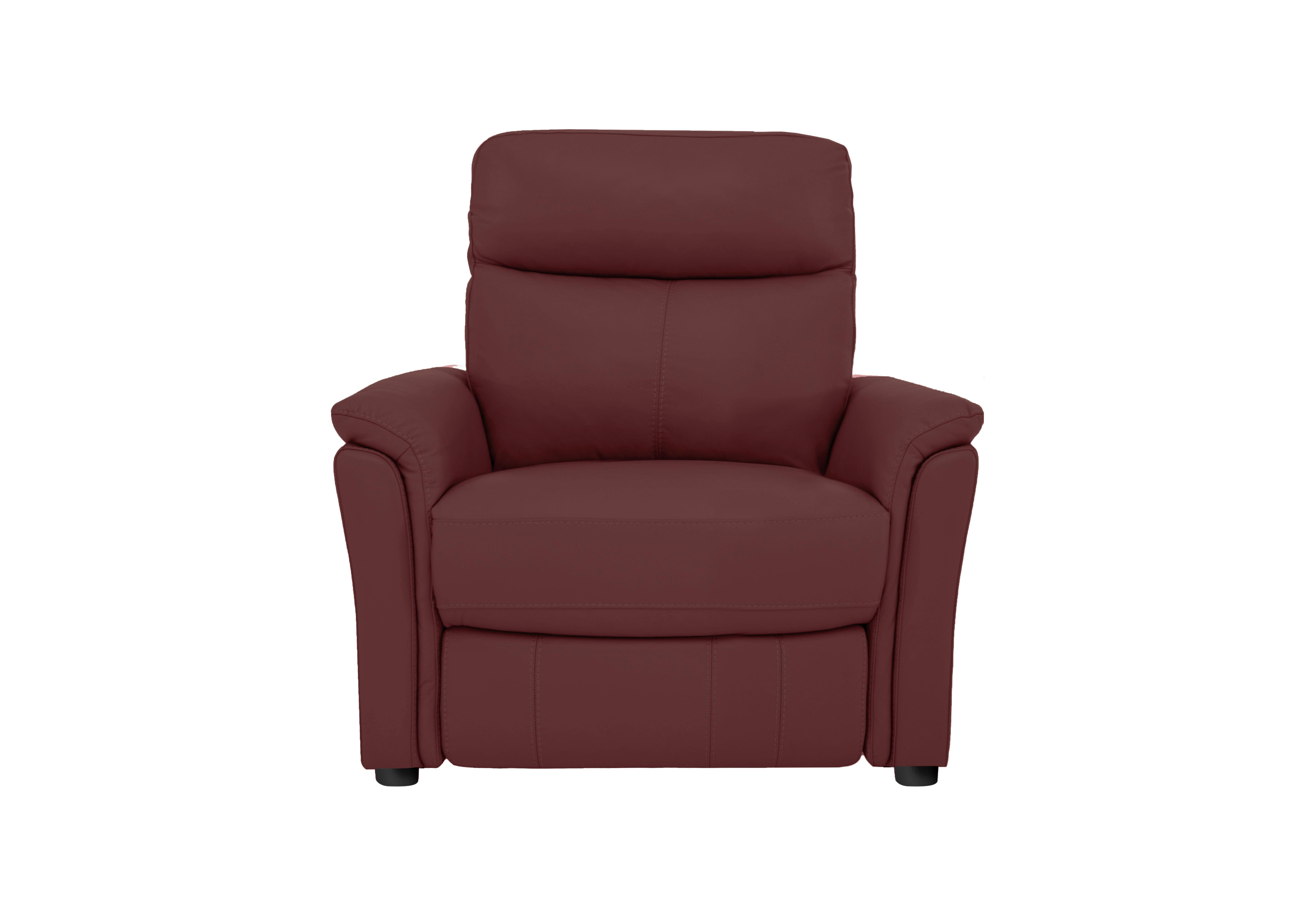 Compact Collection Piccolo Leather Static Armchair in Bv-035c Deep Red on Furniture Village
