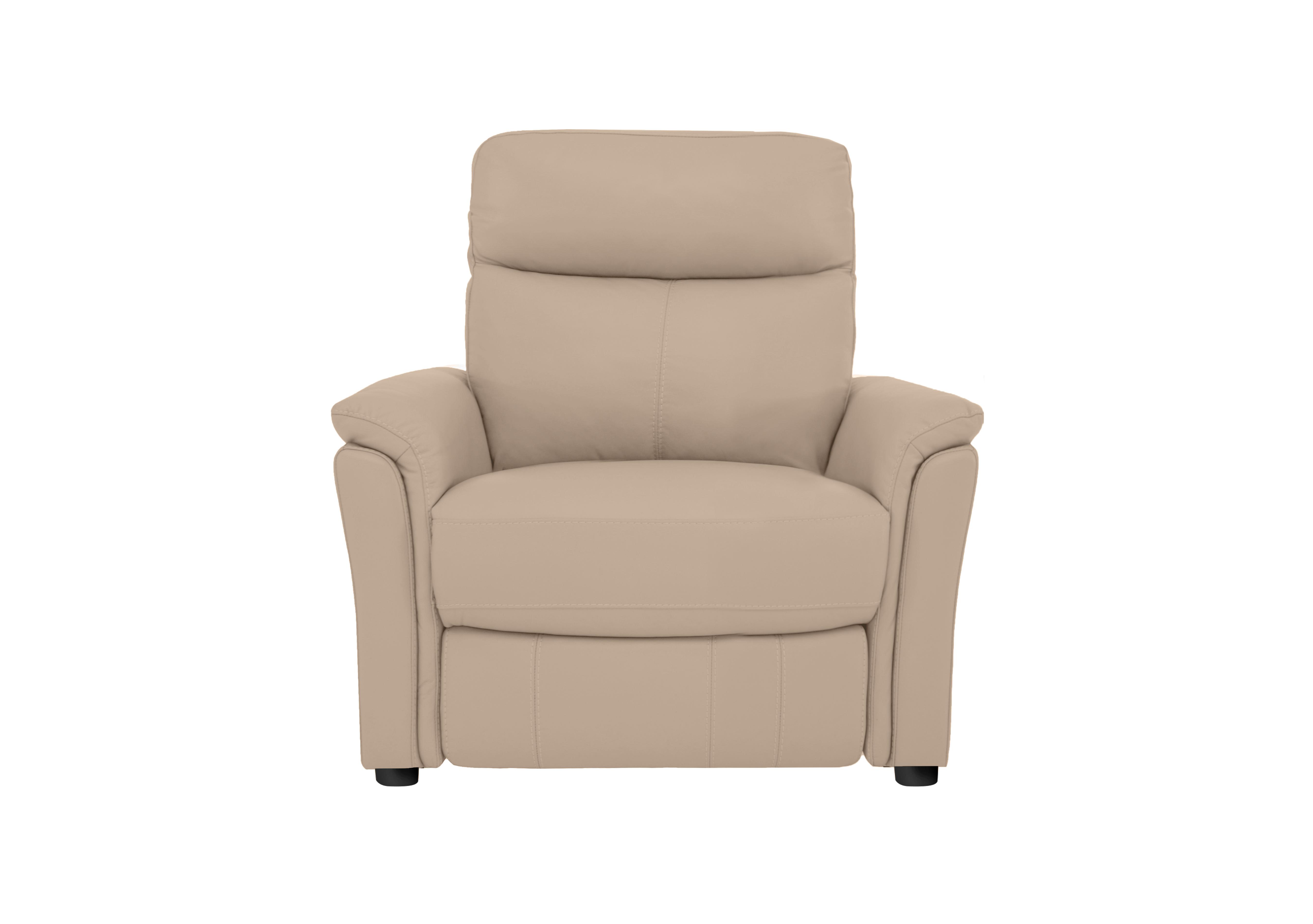 Compact Collection Piccolo Leather Static Armchair in Bv-039c Pebble on Furniture Village