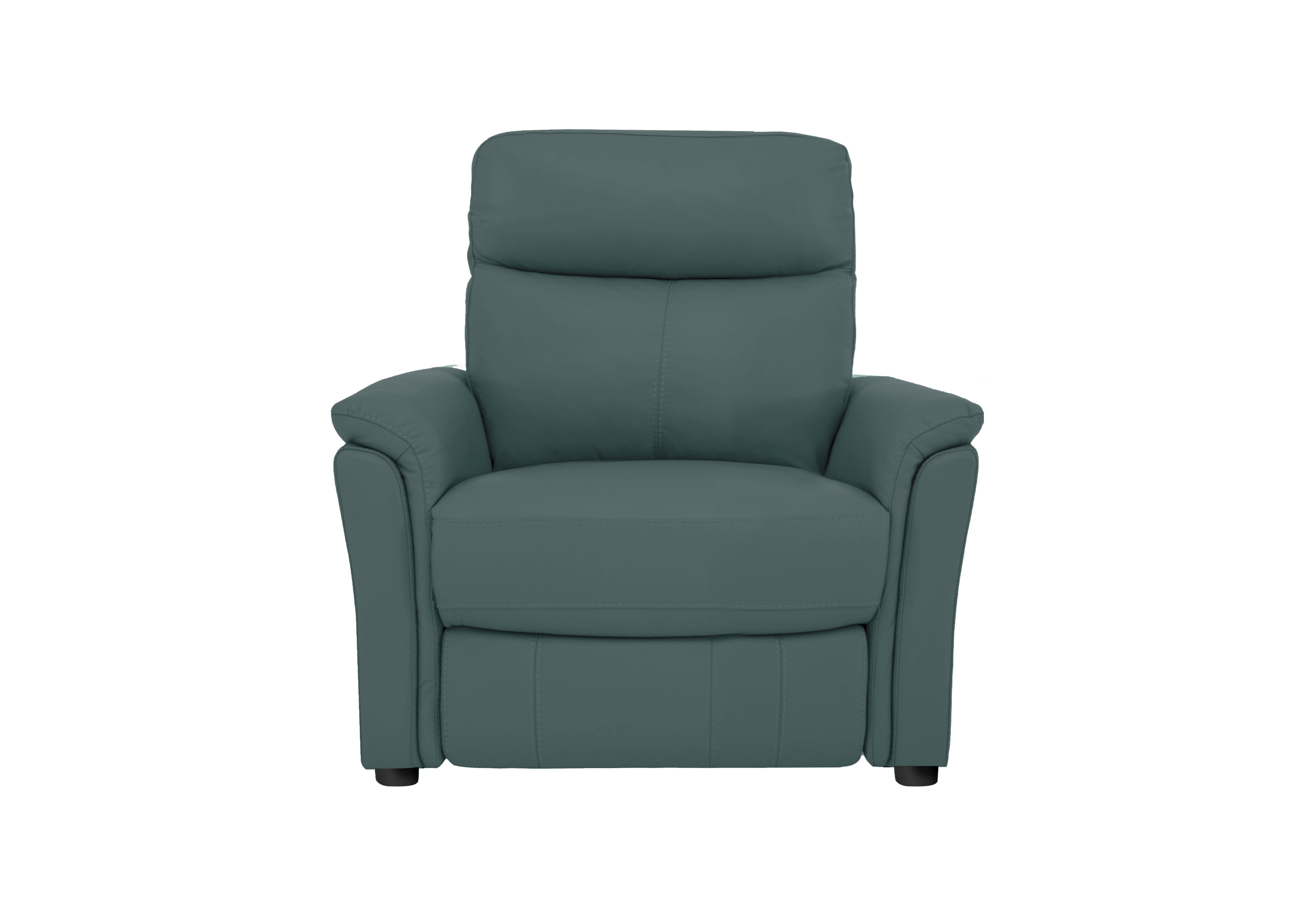 Compact Collection Piccolo Leather Static Armchair in Bv-301e Lake Green on Furniture Village