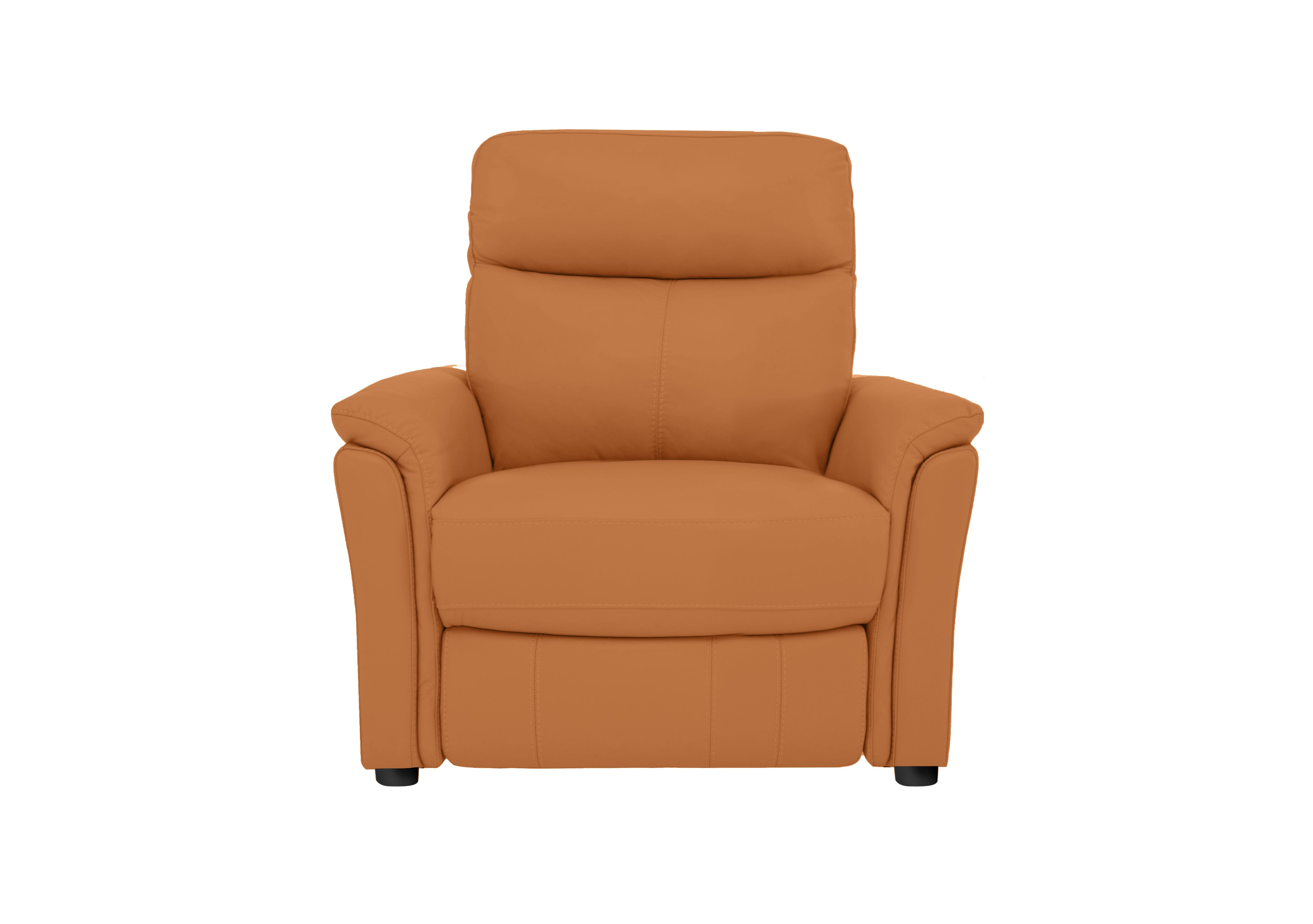 Compact Collection Piccolo Leather Static Armchair in Bv-335e Honey Yellow on Furniture Village