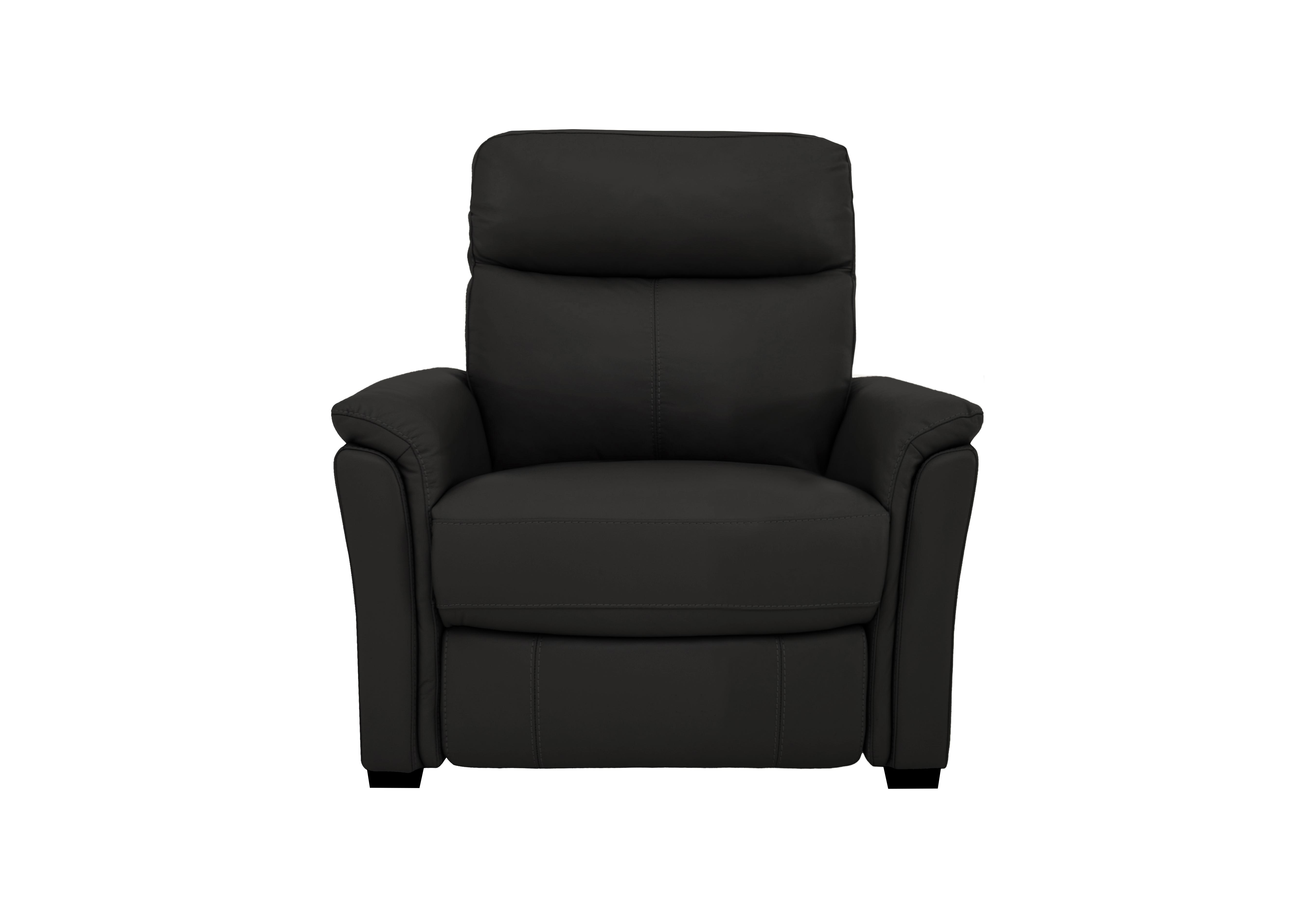 Compact Collection Piccolo Leather Static Armchair in Bv-3500 Classic Black on Furniture Village