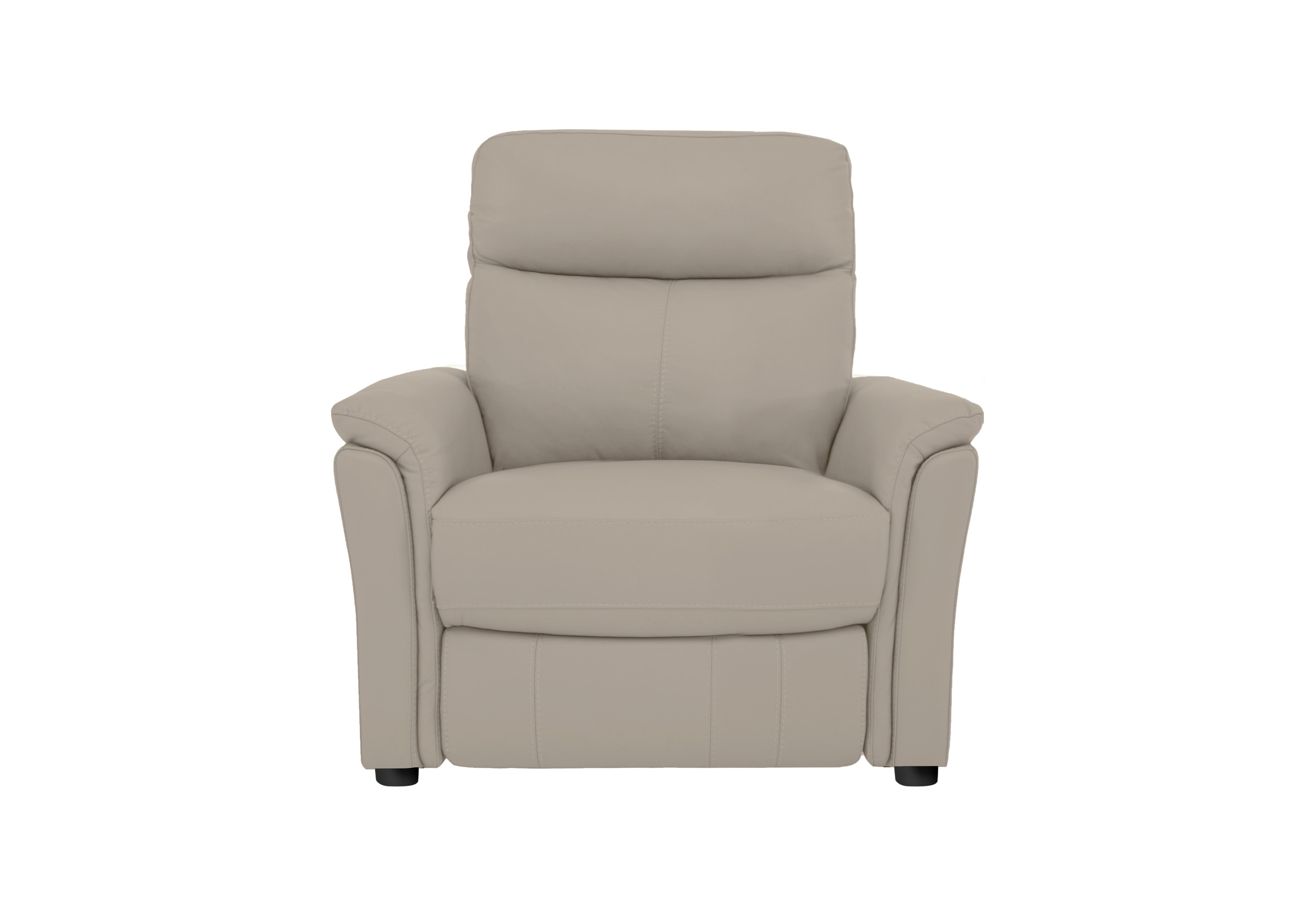 Compact Collection Piccolo Leather Static Armchair in Bv-946b Silver Grey on Furniture Village