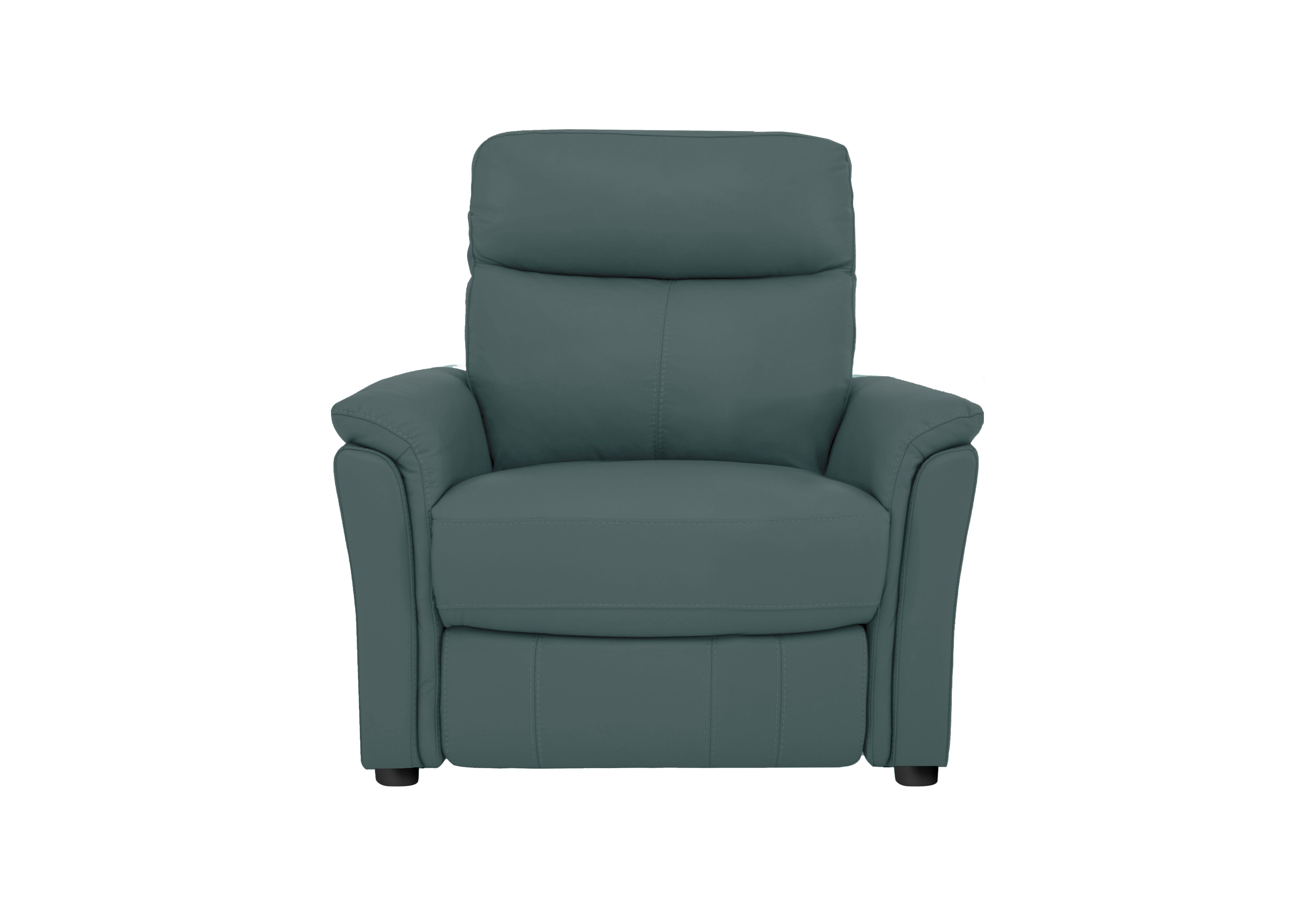 Compact Collection Piccolo Leather Static Armchair in Nc-301e Lake Green on Furniture Village