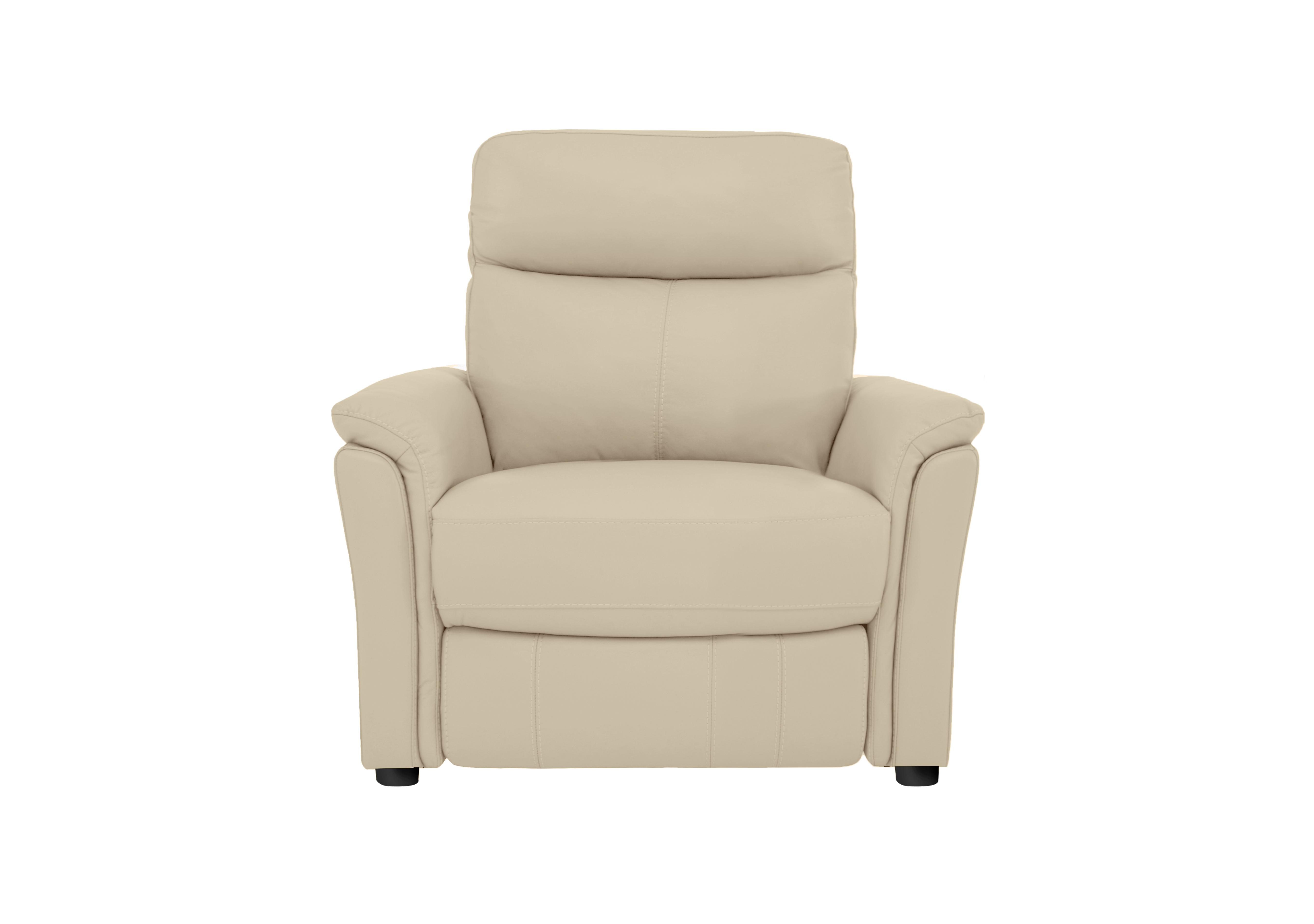 Compact Collection Piccolo Leather Static Armchair in Nc-862c Bisque on Furniture Village