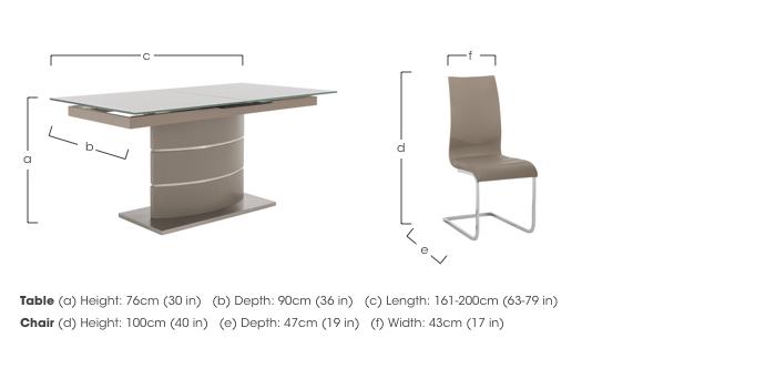 Malibu Taupe Extending Table and 6 Lacquer Dining Chairs in  on Furniture Village