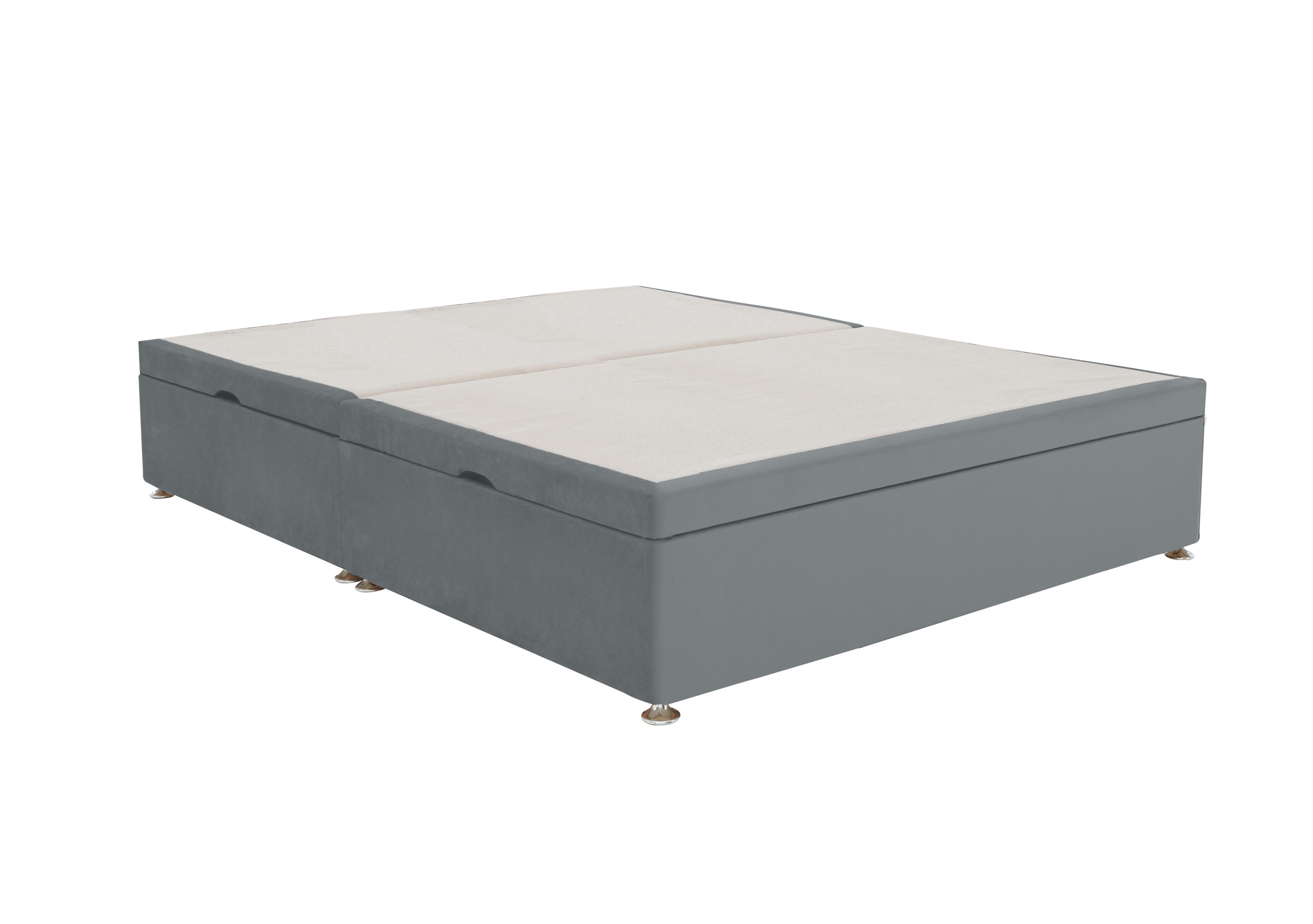 Side-lift Ottoman Divan Base in Plush Arctic Grey on Furniture Village