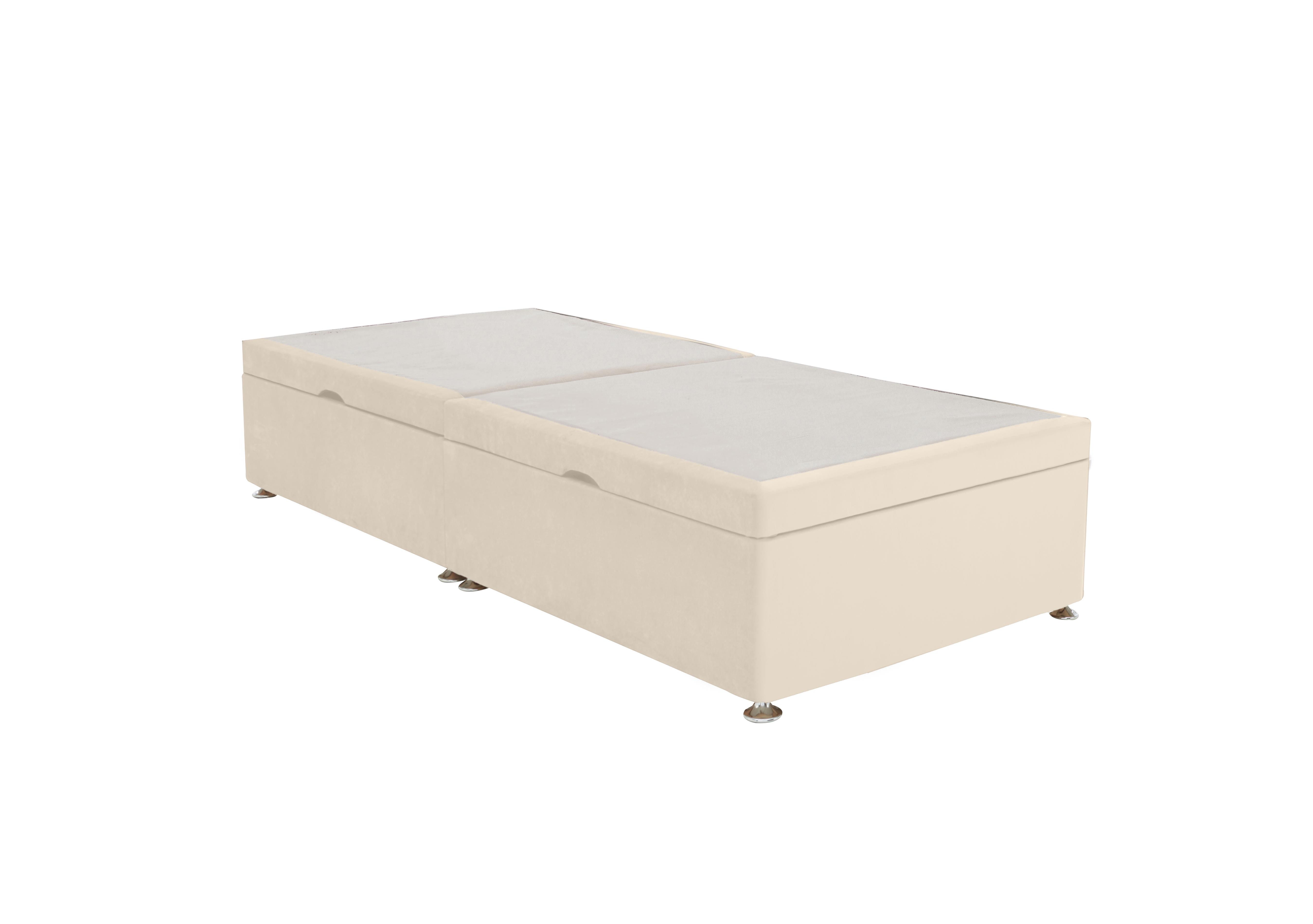 Side-lift Ottoman Divan Base in Plush Ecru on Furniture Village