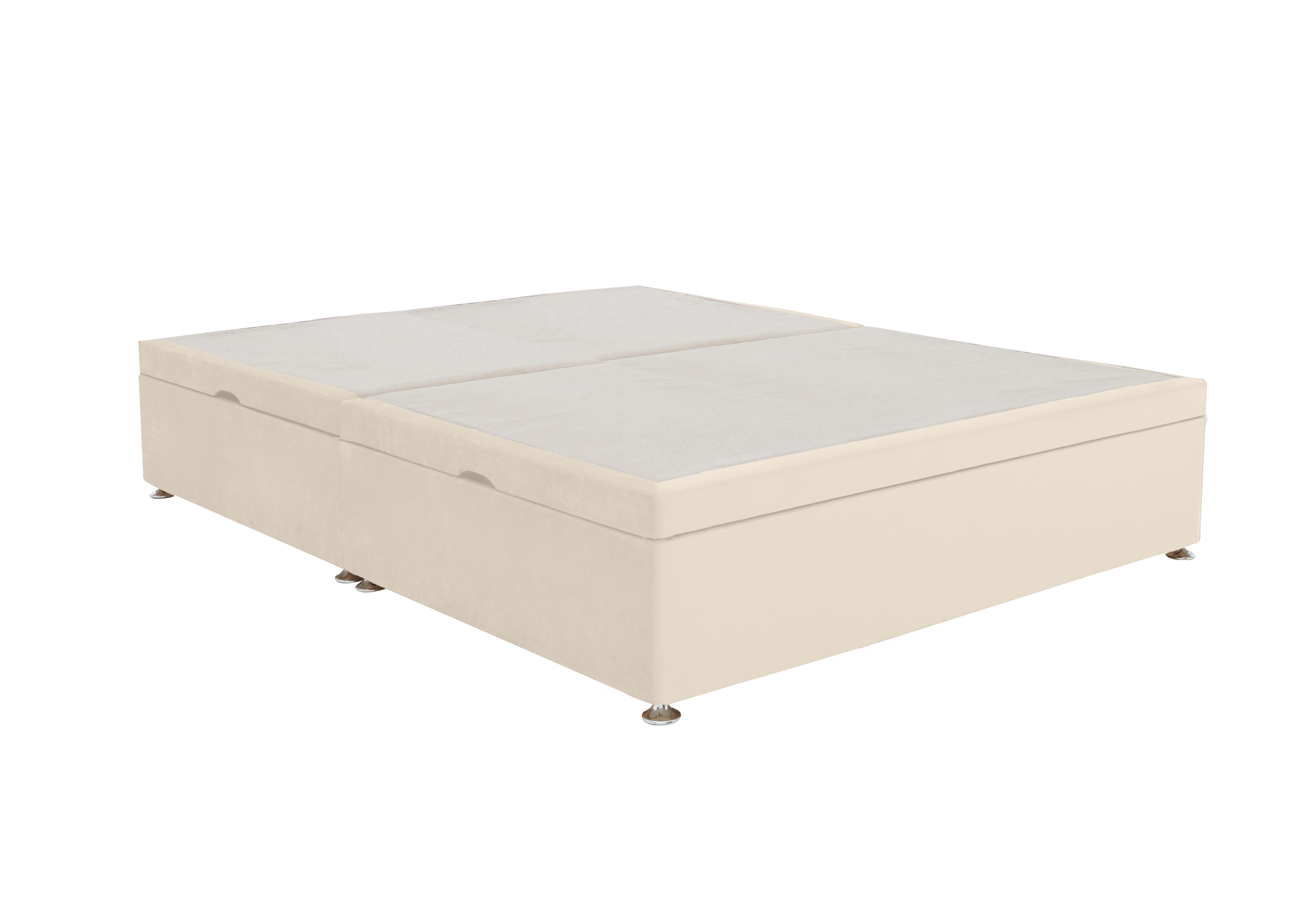 Side-lift Ottoman Divan Base in Plush Ecru on Furniture Village