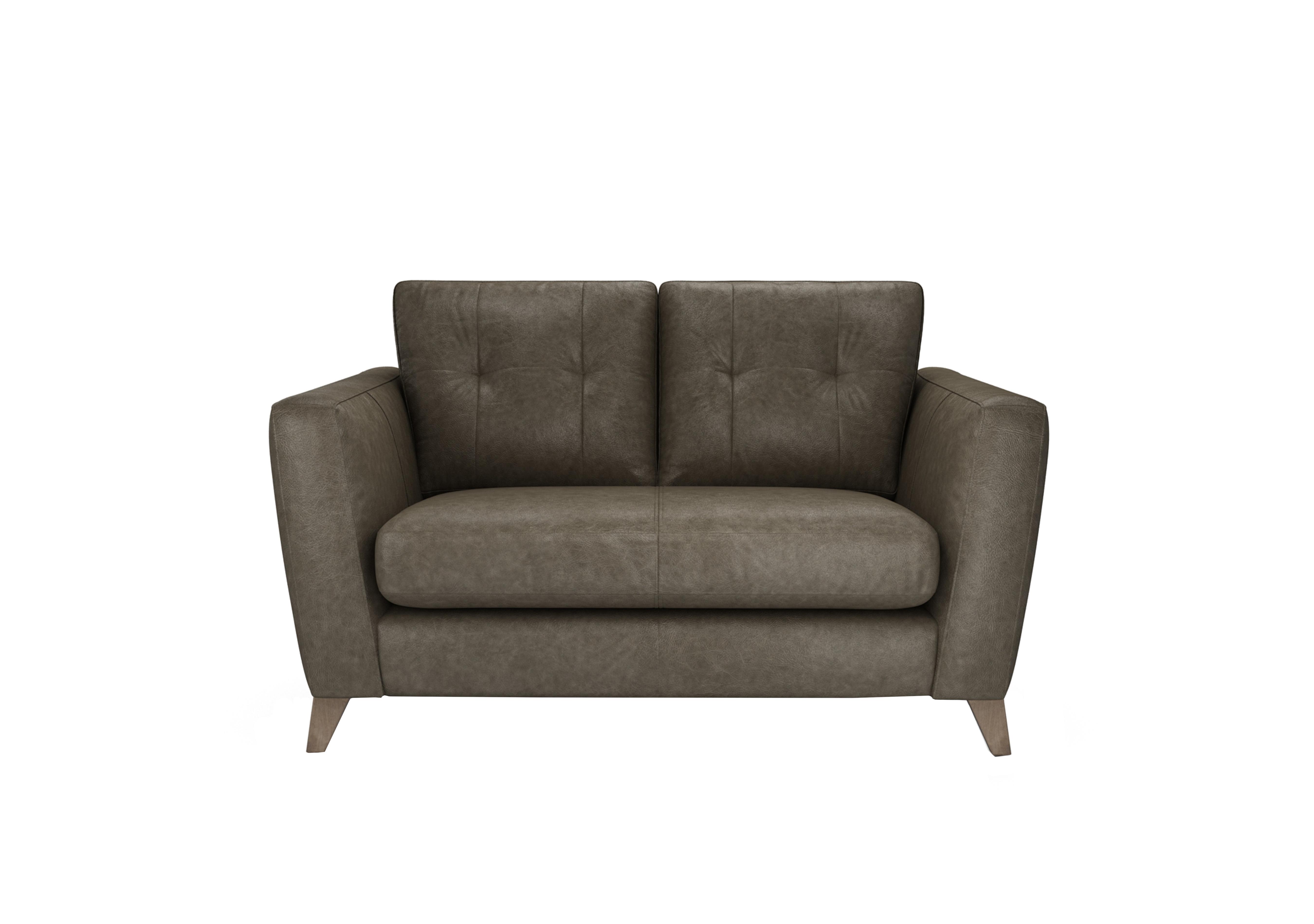 Hermione 2 Seater Leather Sofa in Gra189 Granite Wo Ft on Furniture Village