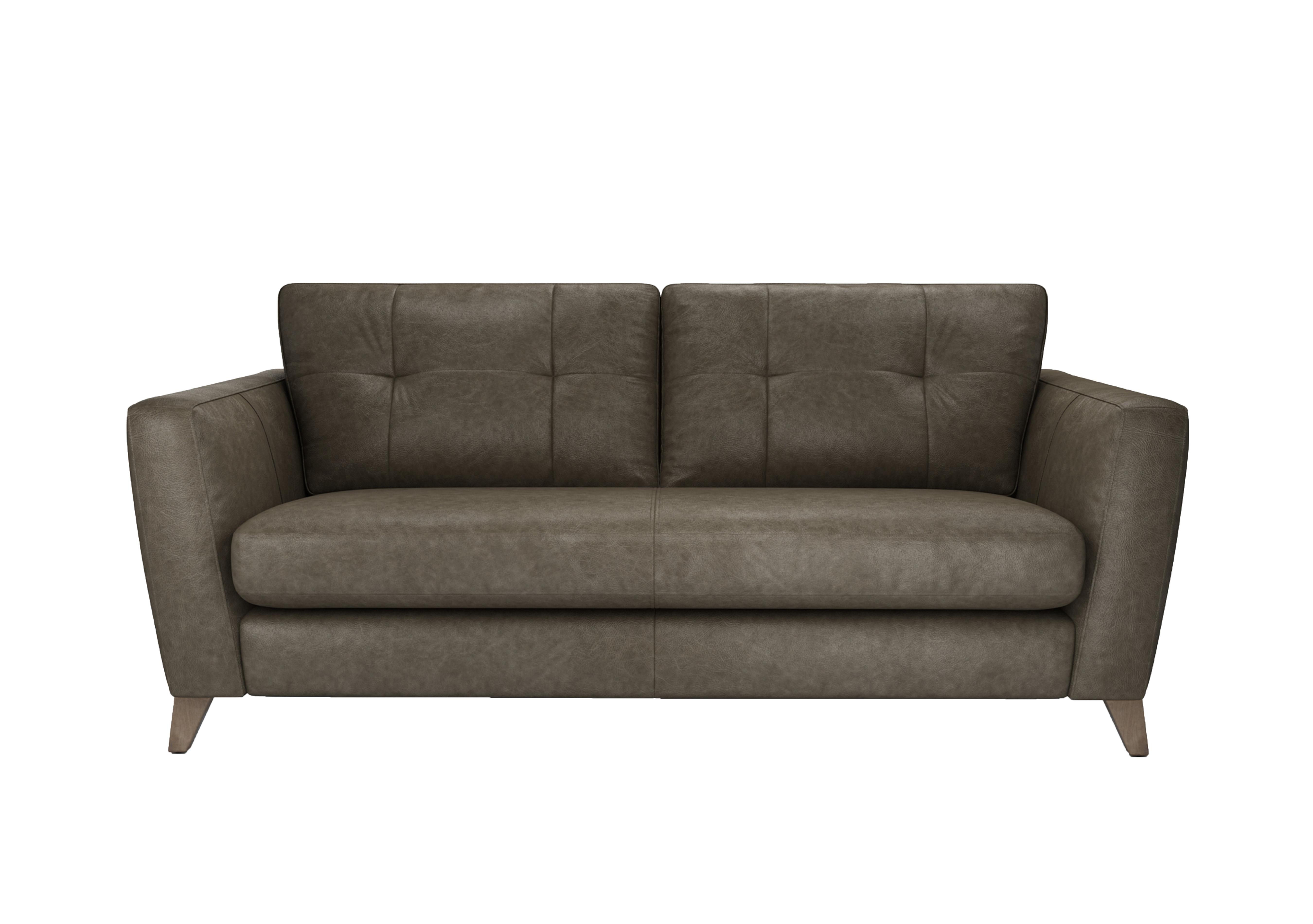 Hermione 3 Seater Leather Sofa in Gra189 Granite Wo Ft on Furniture Village
