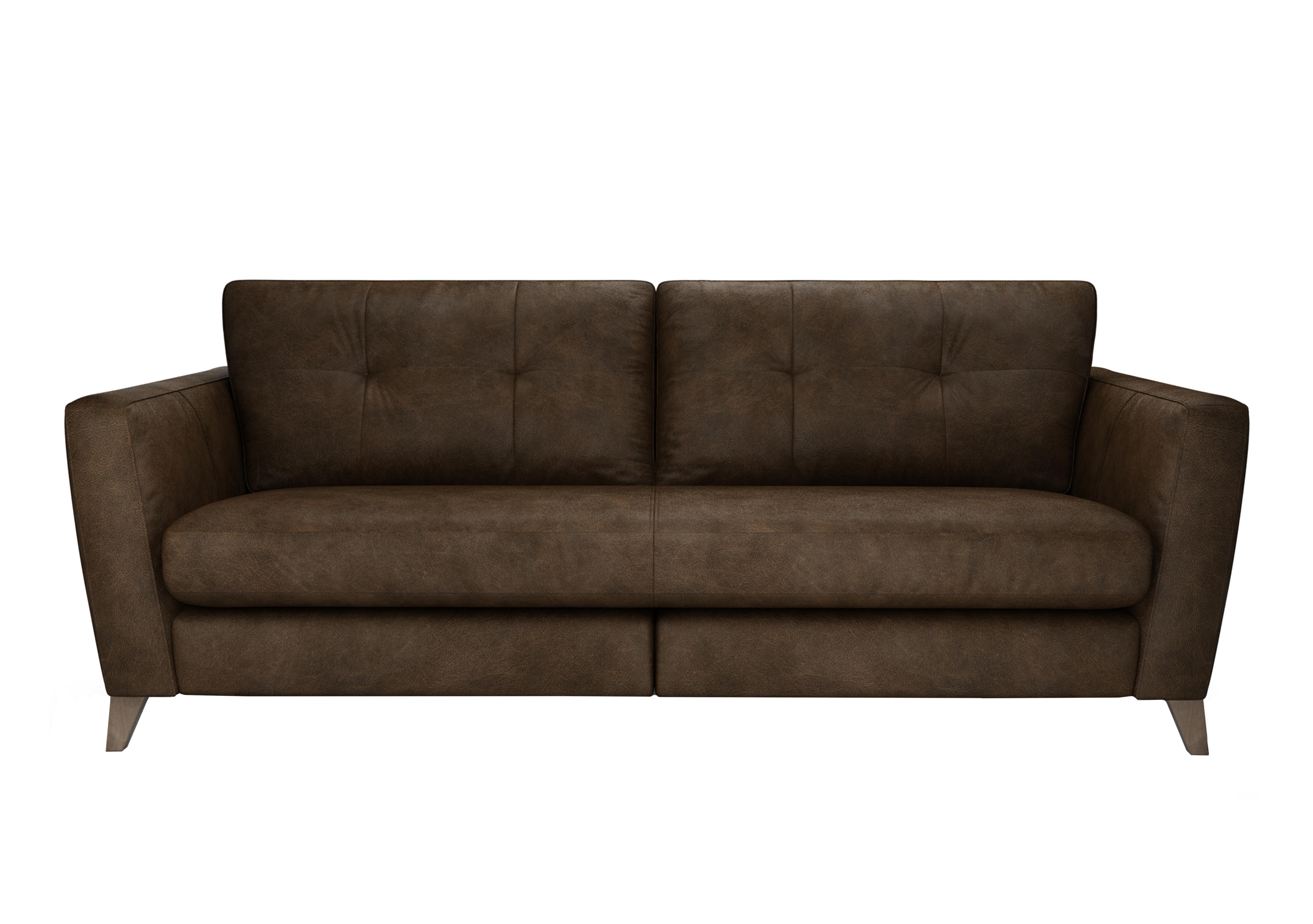 Hermione 4 Seater Leather Sofa in Bou192 Bourbon Wo Ft on Furniture Village