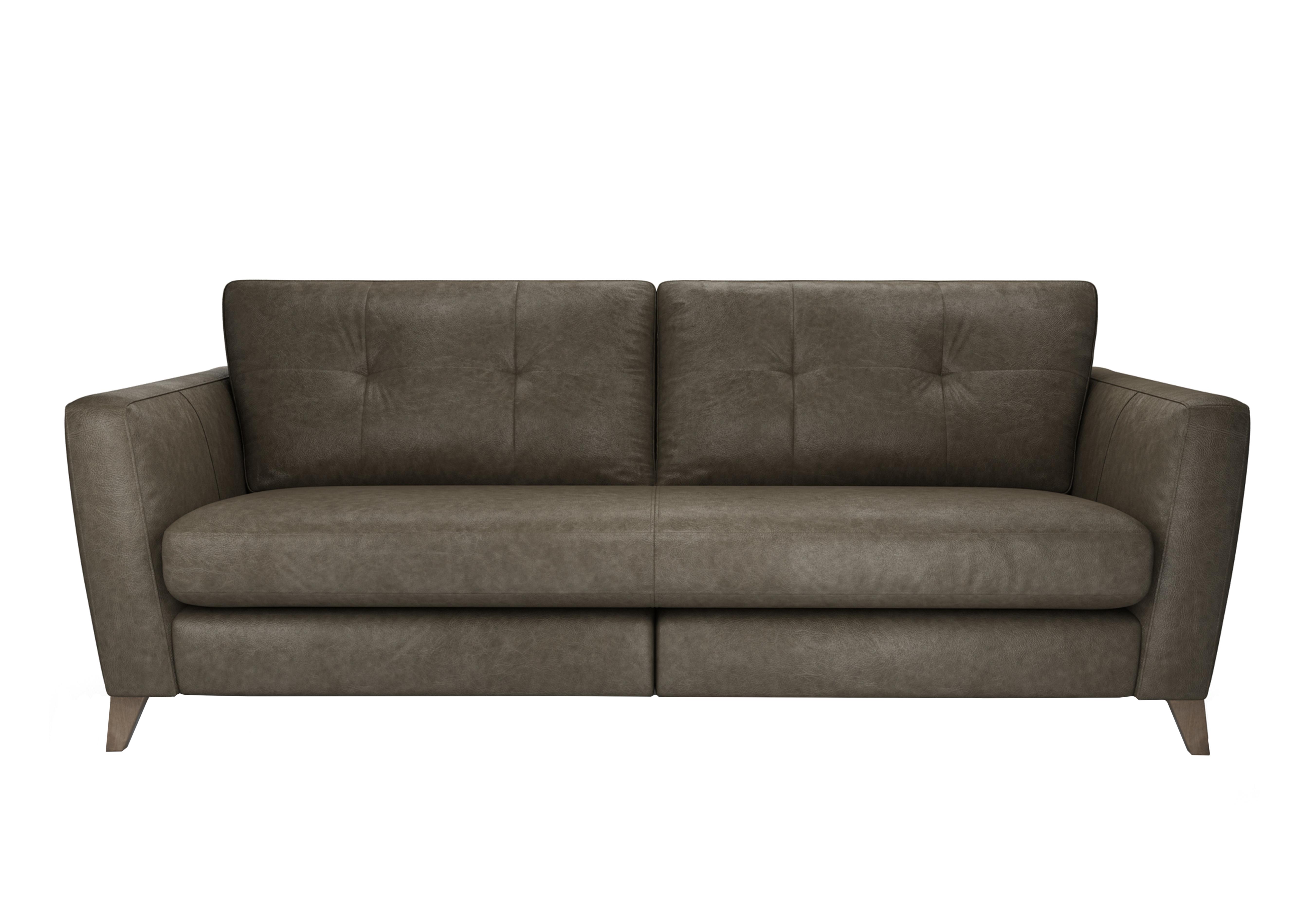Hermione 4 Seater Leather Sofa in Gra189 Granite Wo Ft on Furniture Village