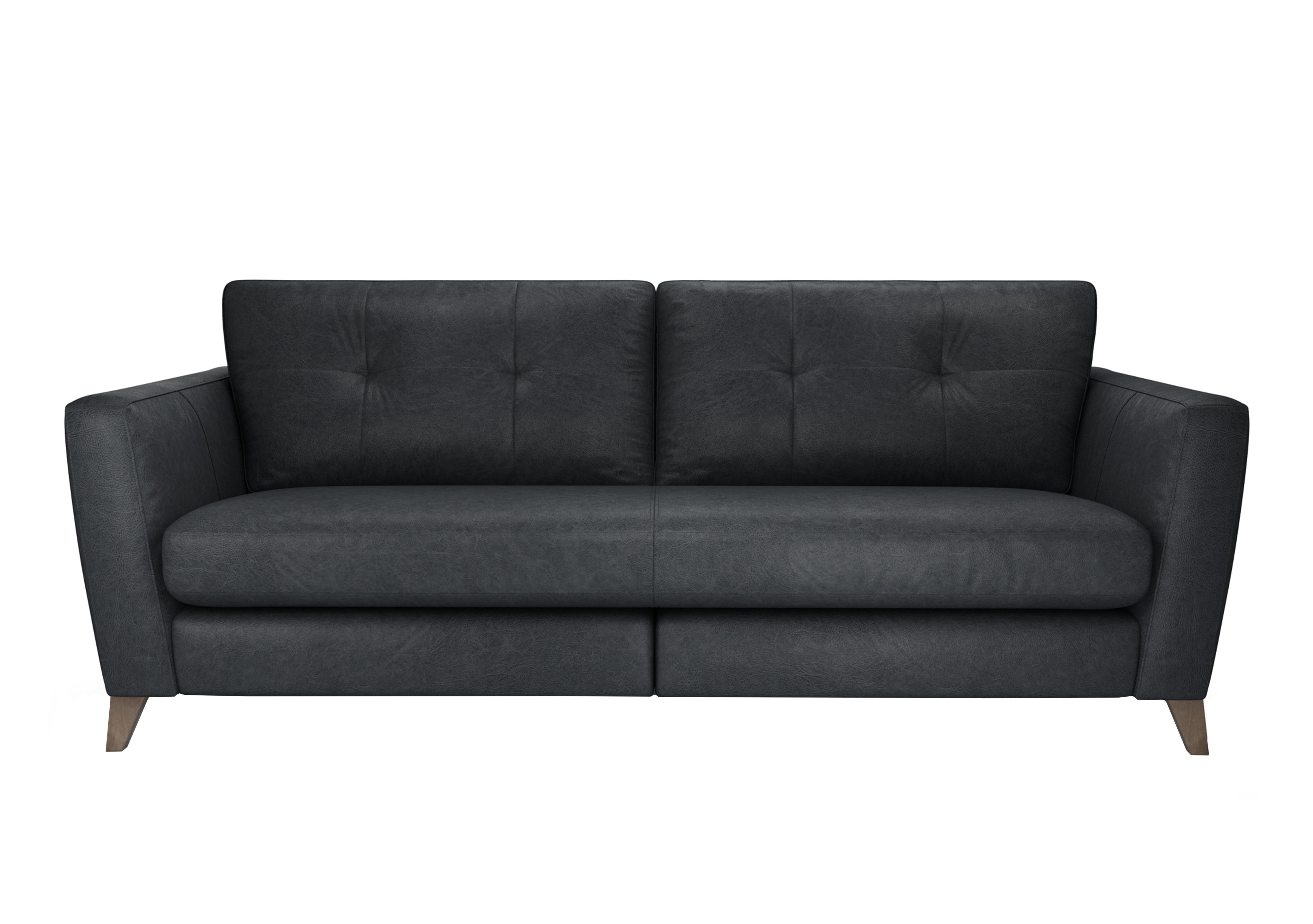 Hermione 4 Seater Leather Sofa in Sha188 Shadow Wo Ft on Furniture Village
