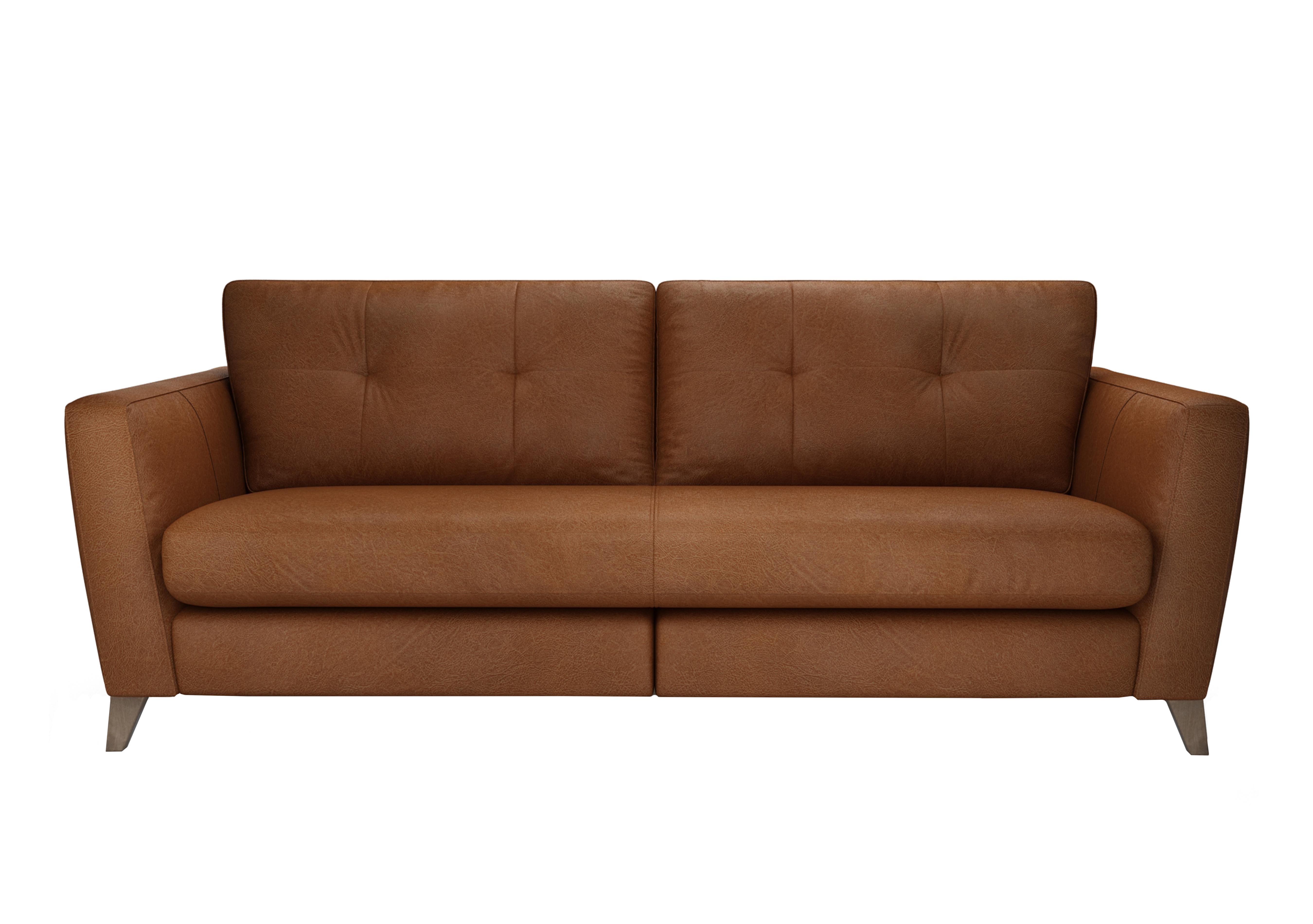 Hermione 4 Seater Leather Sofa in Tob190 Tobacco Wo Ft on Furniture Village