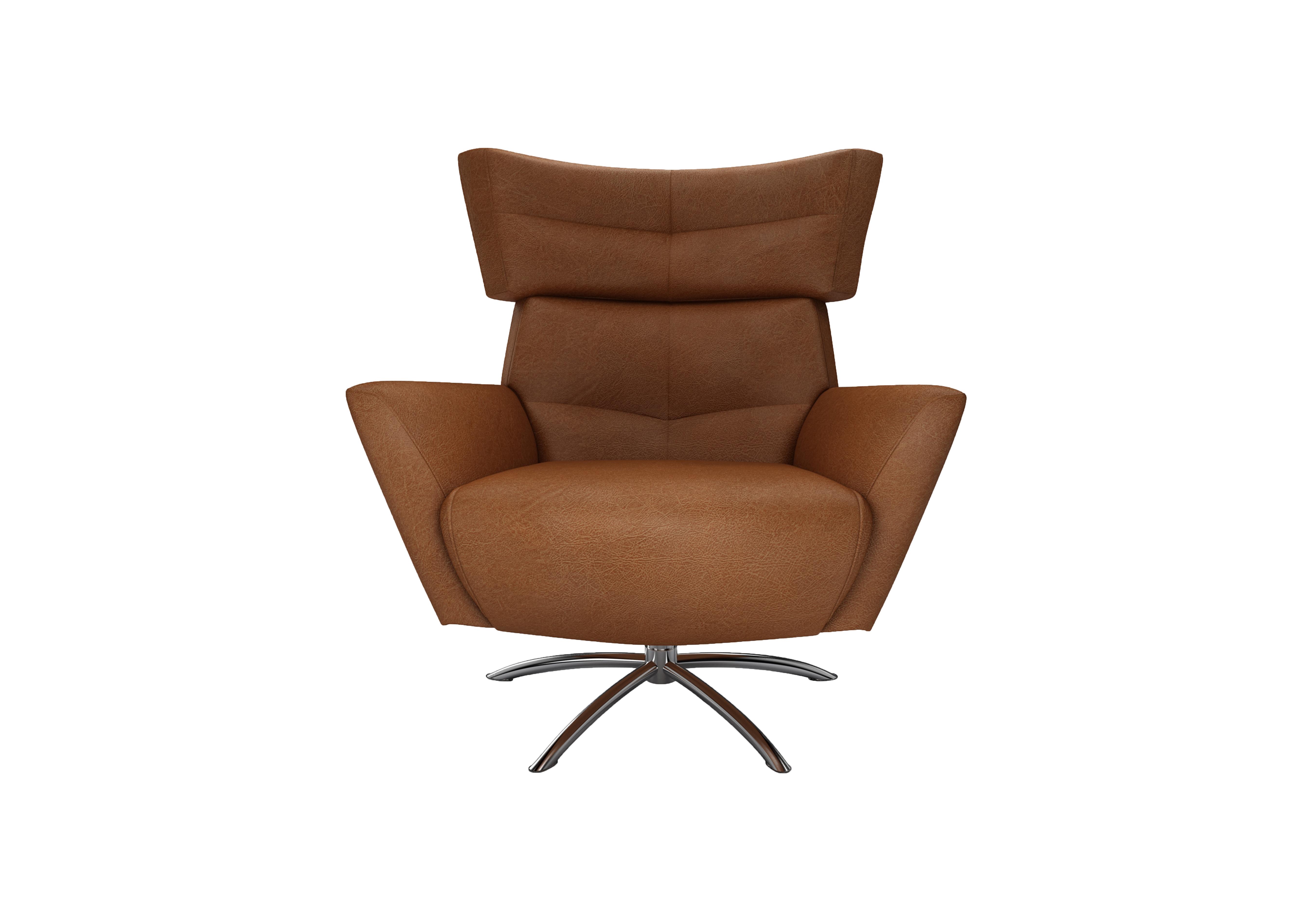 Hermione Jacob Leather Armchair in Tob190 Tobacco Ch Ft on Furniture Village