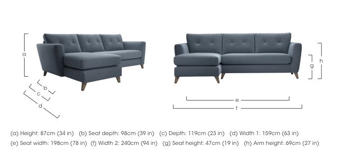 Hermione Fabric Corner Sofa with Chaise End in  on Furniture Village