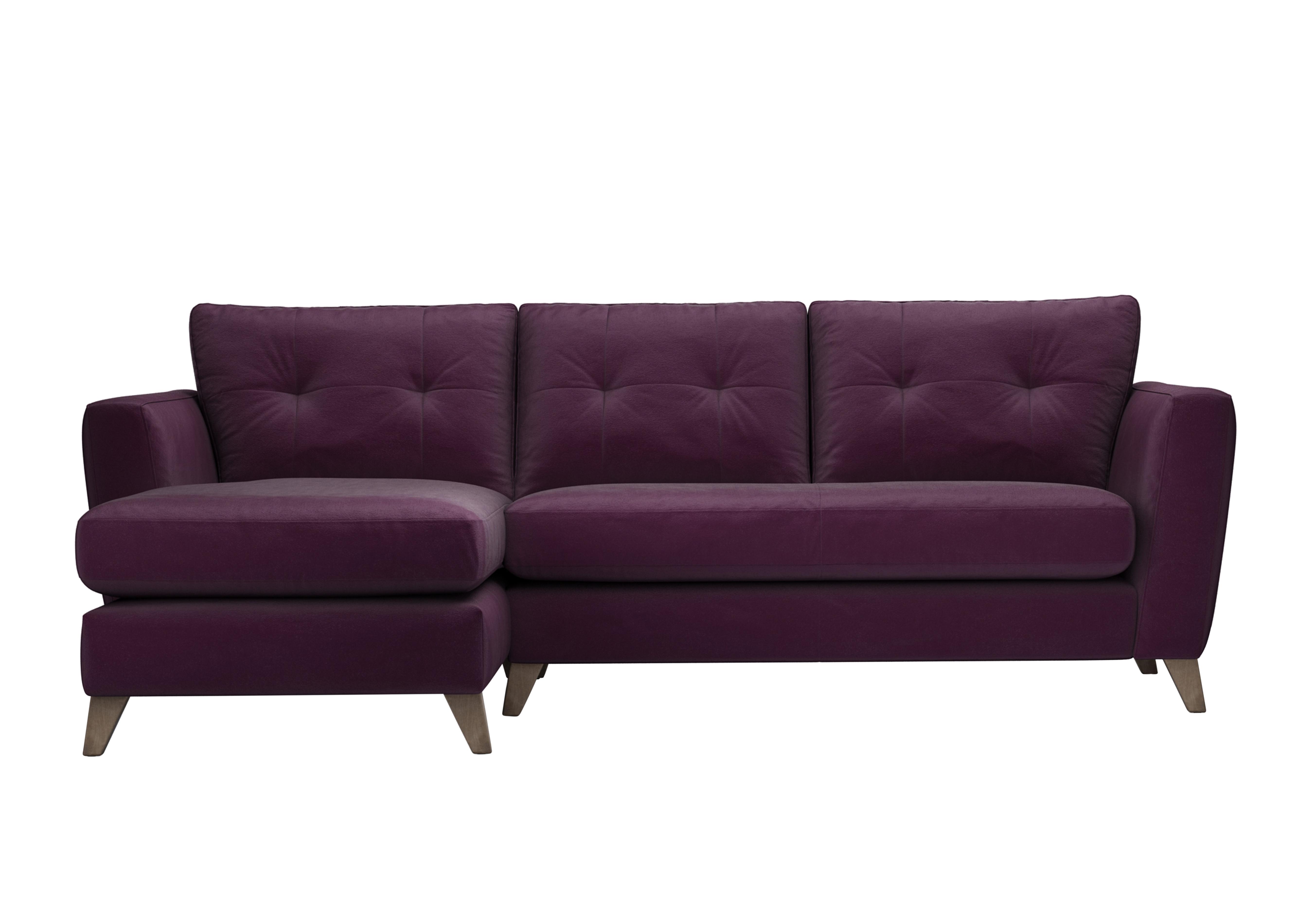 Hermione Fabric Corner Sofa with Chaise End in Fro011 Frosted Grape Wo Ft on Furniture Village