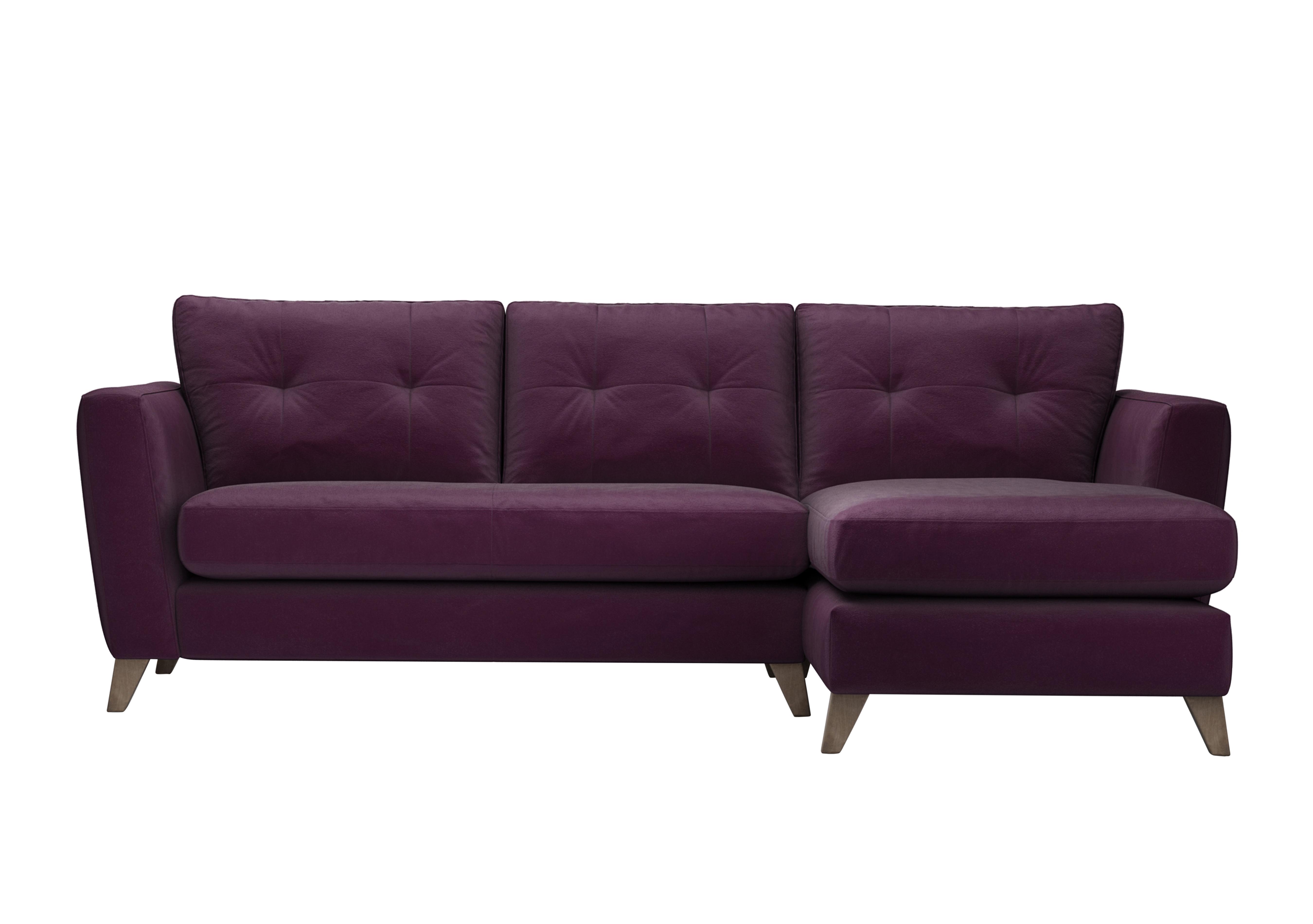 Hermione Fabric Corner Sofa with Chaise End in Fro011 Frosted Grape Wo Ft on Furniture Village
