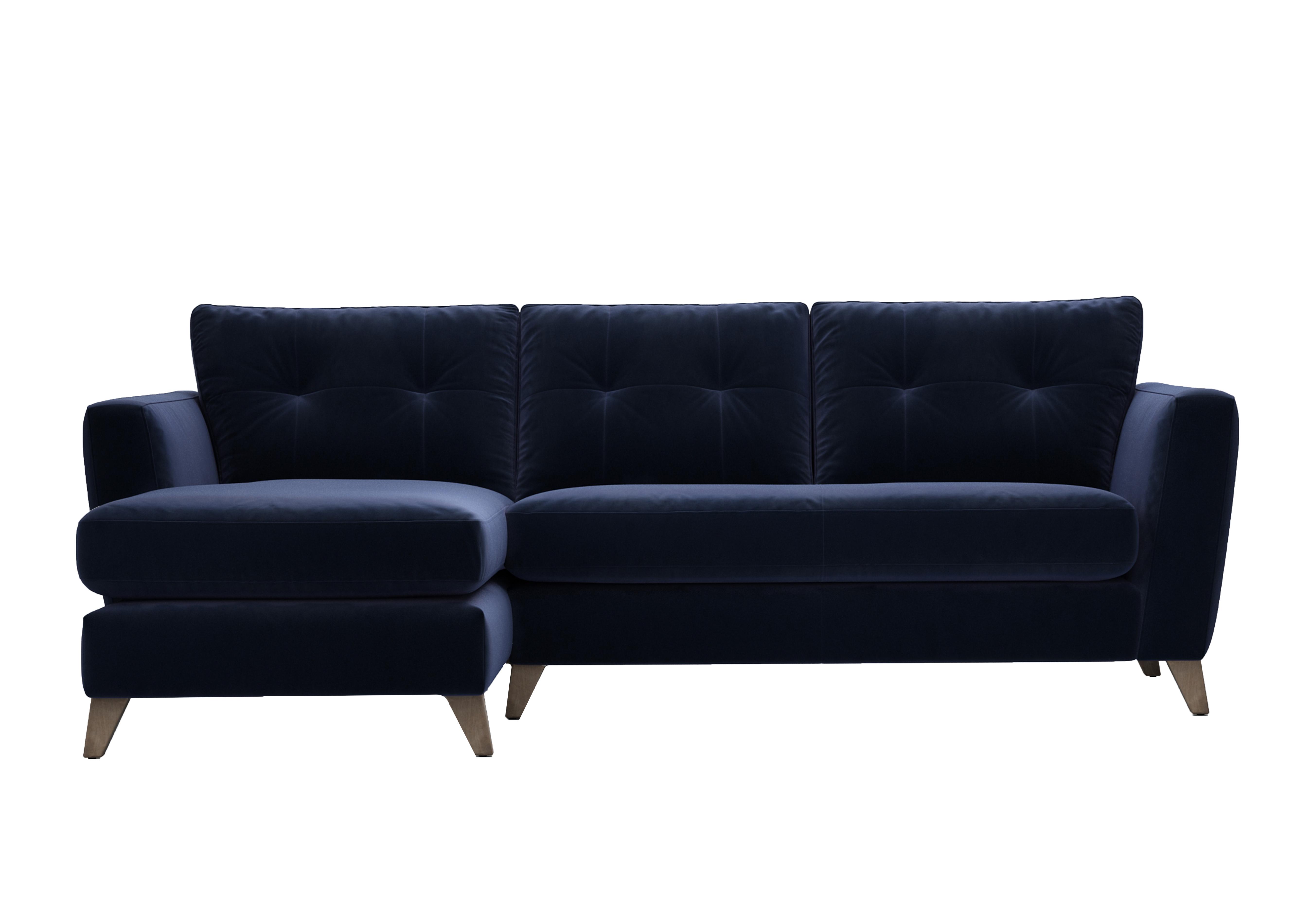 Hermione Fabric Corner Sofa with Chaise End in Mid009 Midnight Indigo Wo Ft on Furniture Village