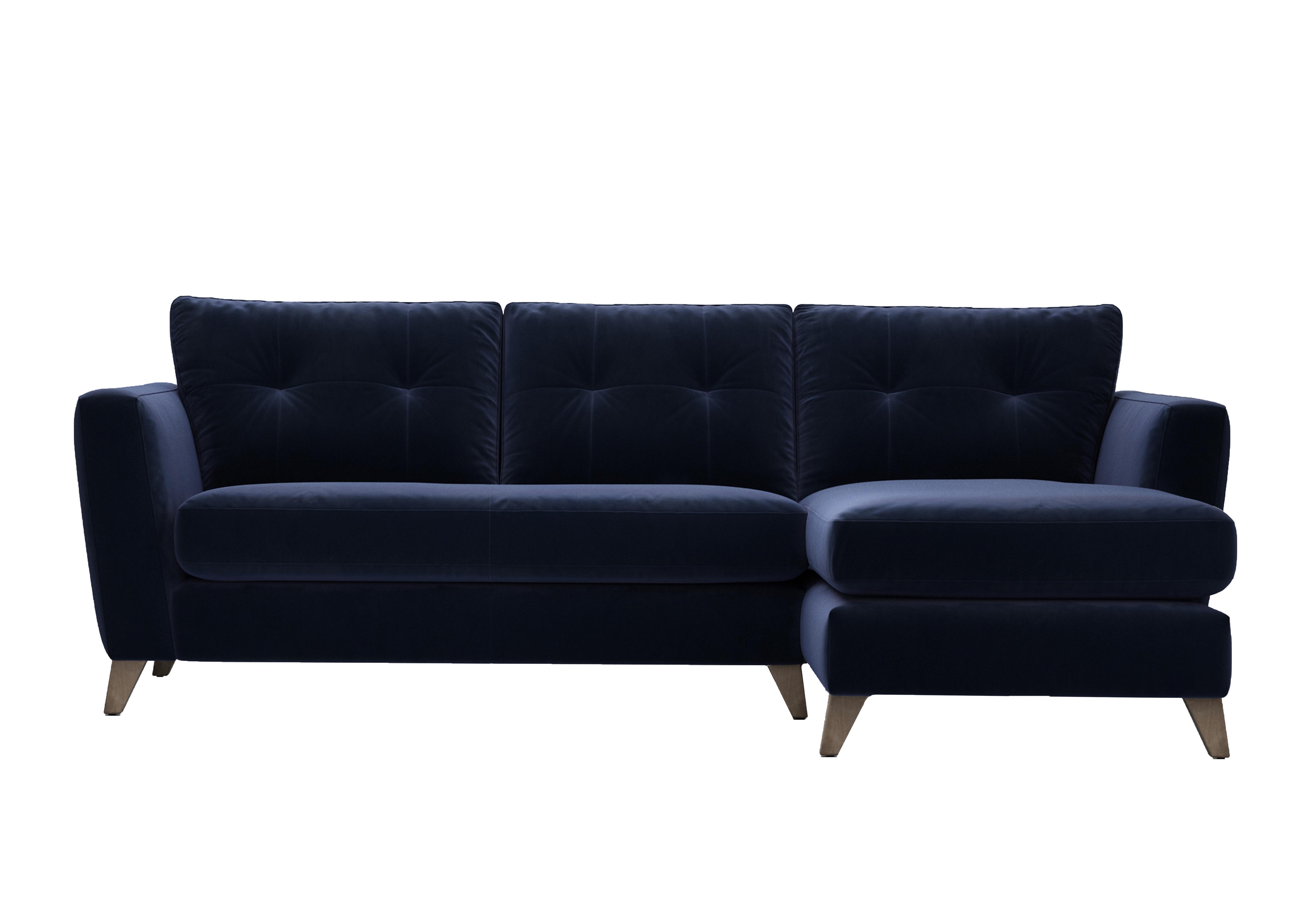 Hermione Fabric Corner Sofa with Chaise End in Mid009 Midnight Indigo Wo Ft on Furniture Village