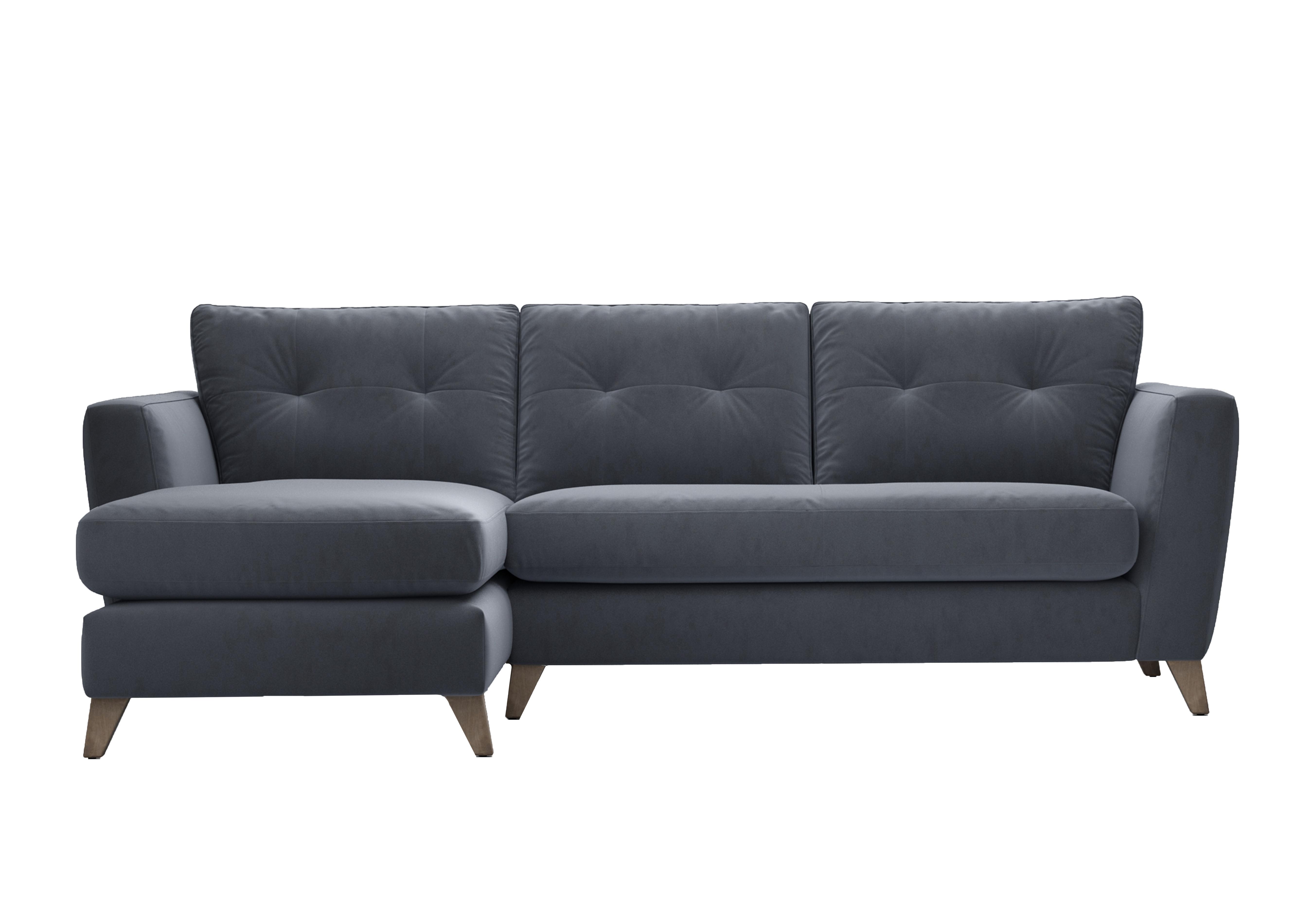 Hermione Fabric Corner Sofa with Chaise End in Rai257 Rain Cloud Wo Ft on Furniture Village