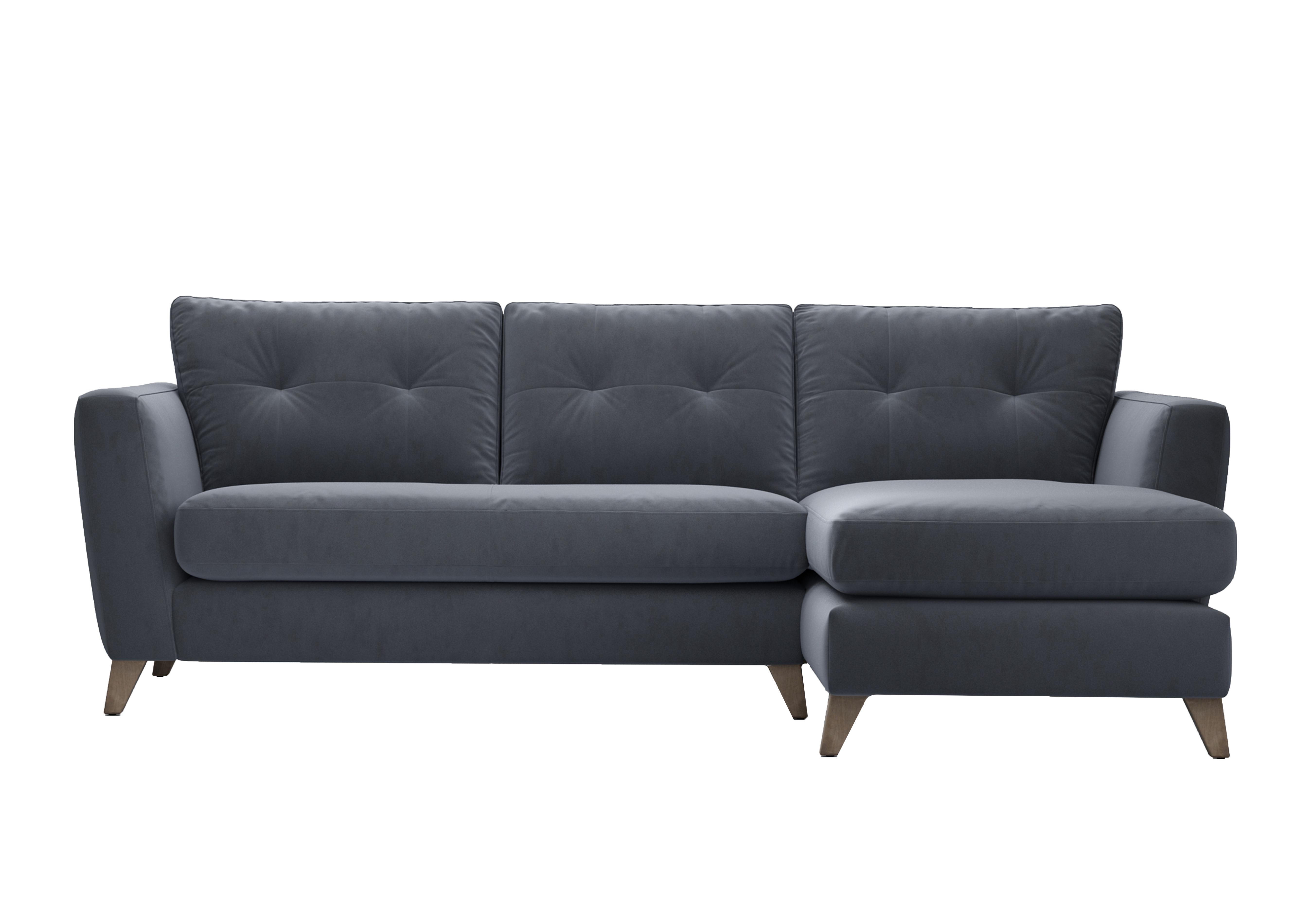 Hermione Fabric Corner Sofa with Chaise End in Rai257 Rain Cloud Wo Ft on Furniture Village