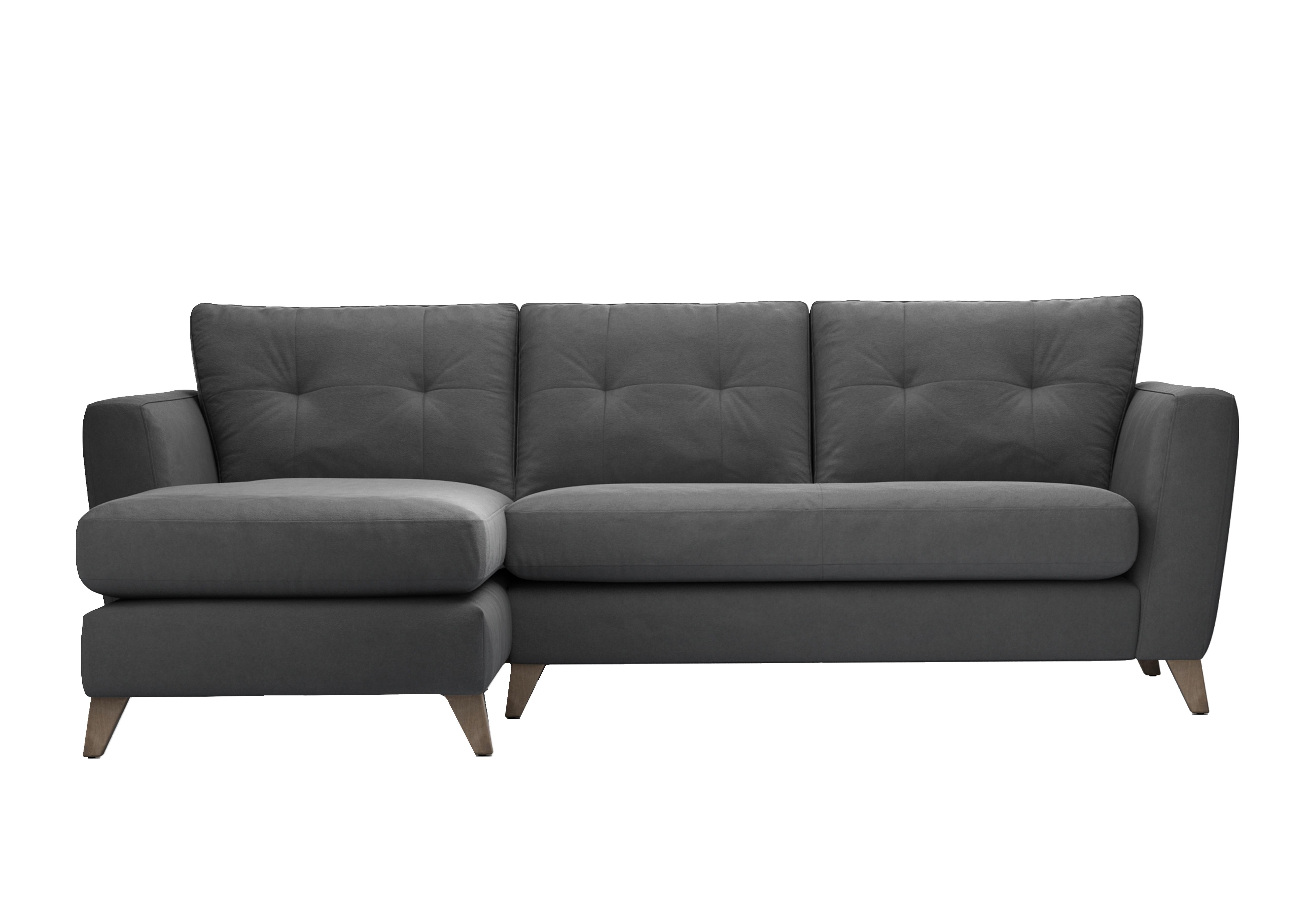 Hermione Fabric Corner Sofa with Chaise End in Sla157 Slate Shadow Wo Ft on Furniture Village