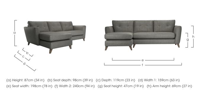 Hermione Leather Corner Sofa with Chaise End in  on Furniture Village