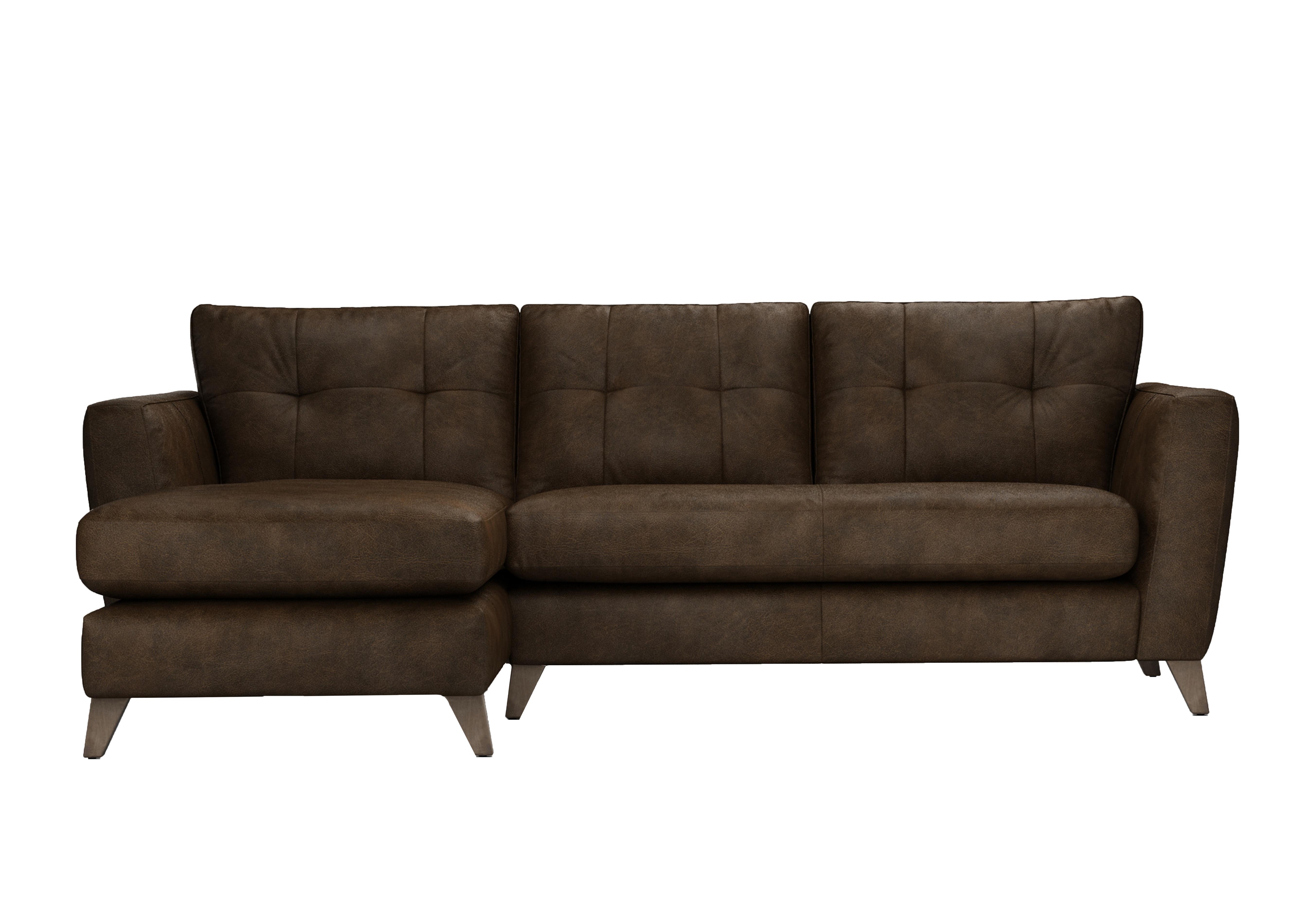 Hermione Leather Corner Sofa with Chaise End in Bou192 Bourbon Wo Ft on Furniture Village
