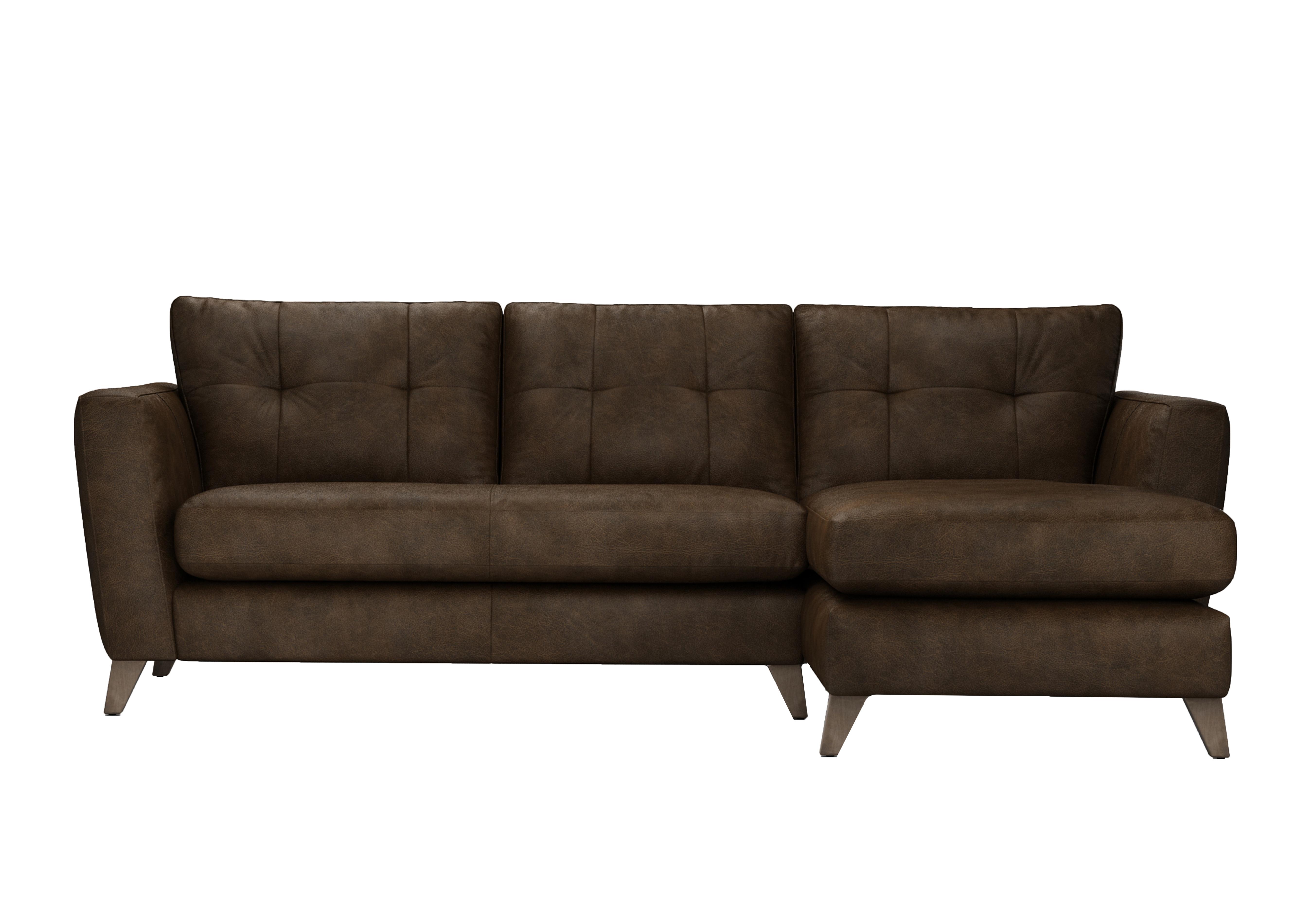 Hermione Leather Corner Sofa with Chaise End in Bou192 Bourbon Wo Ft on Furniture Village