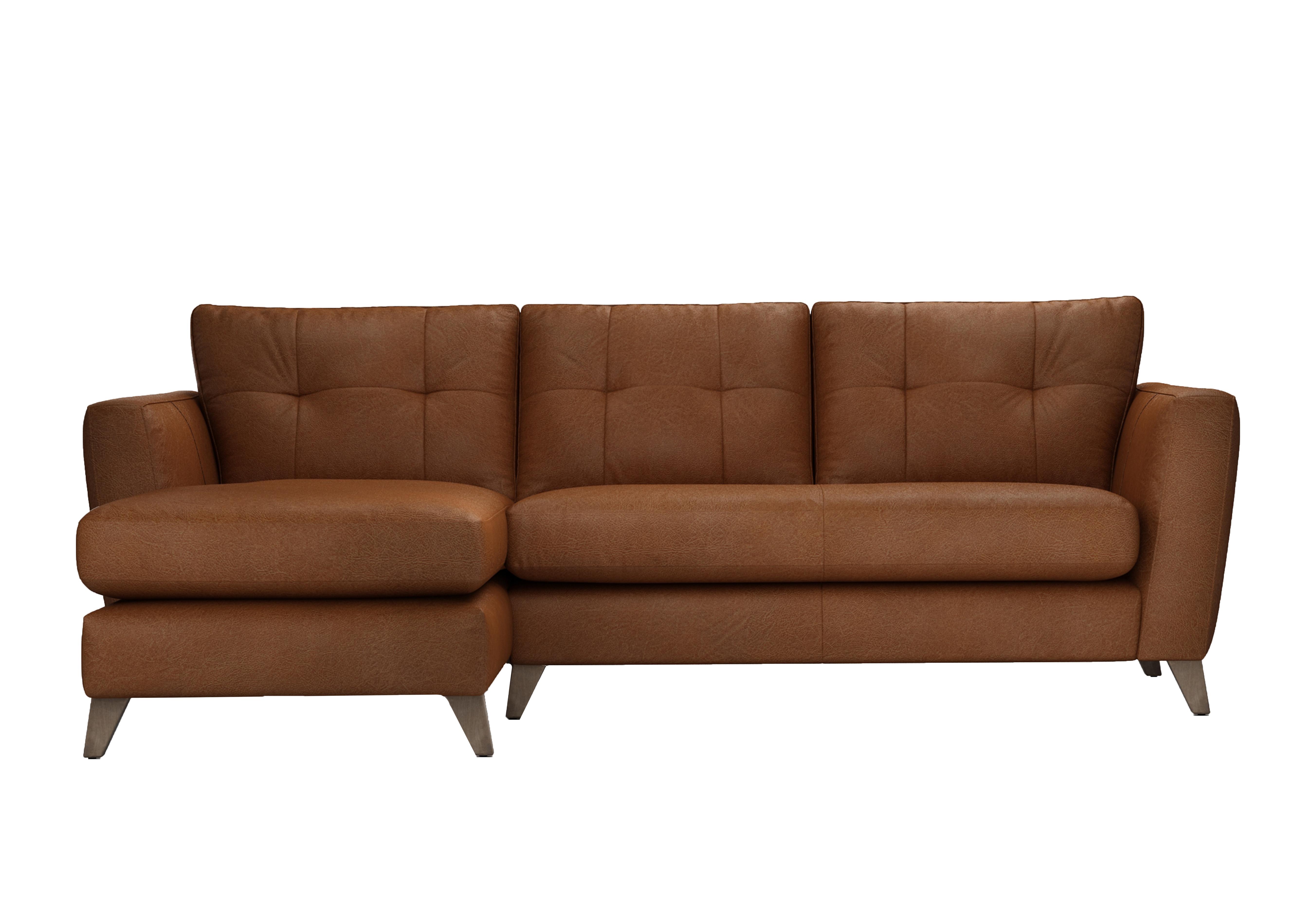 Hermione Leather Corner Sofa with Chaise End in Tob190 Tobacco Wo Ft on Furniture Village
