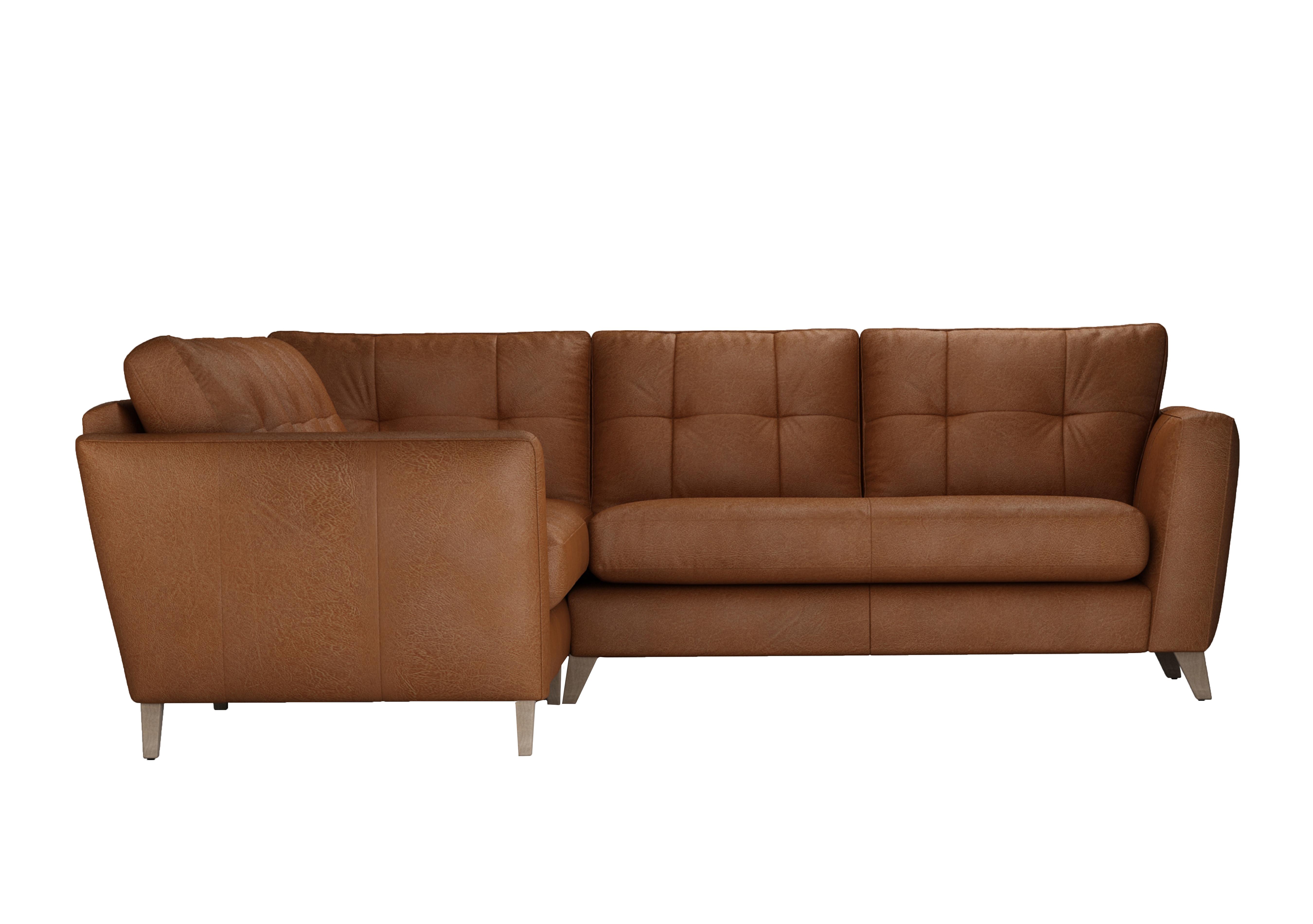 Hermione Leather Corner Sofa in Tob190 Tobacco Wo Ft on Furniture Village