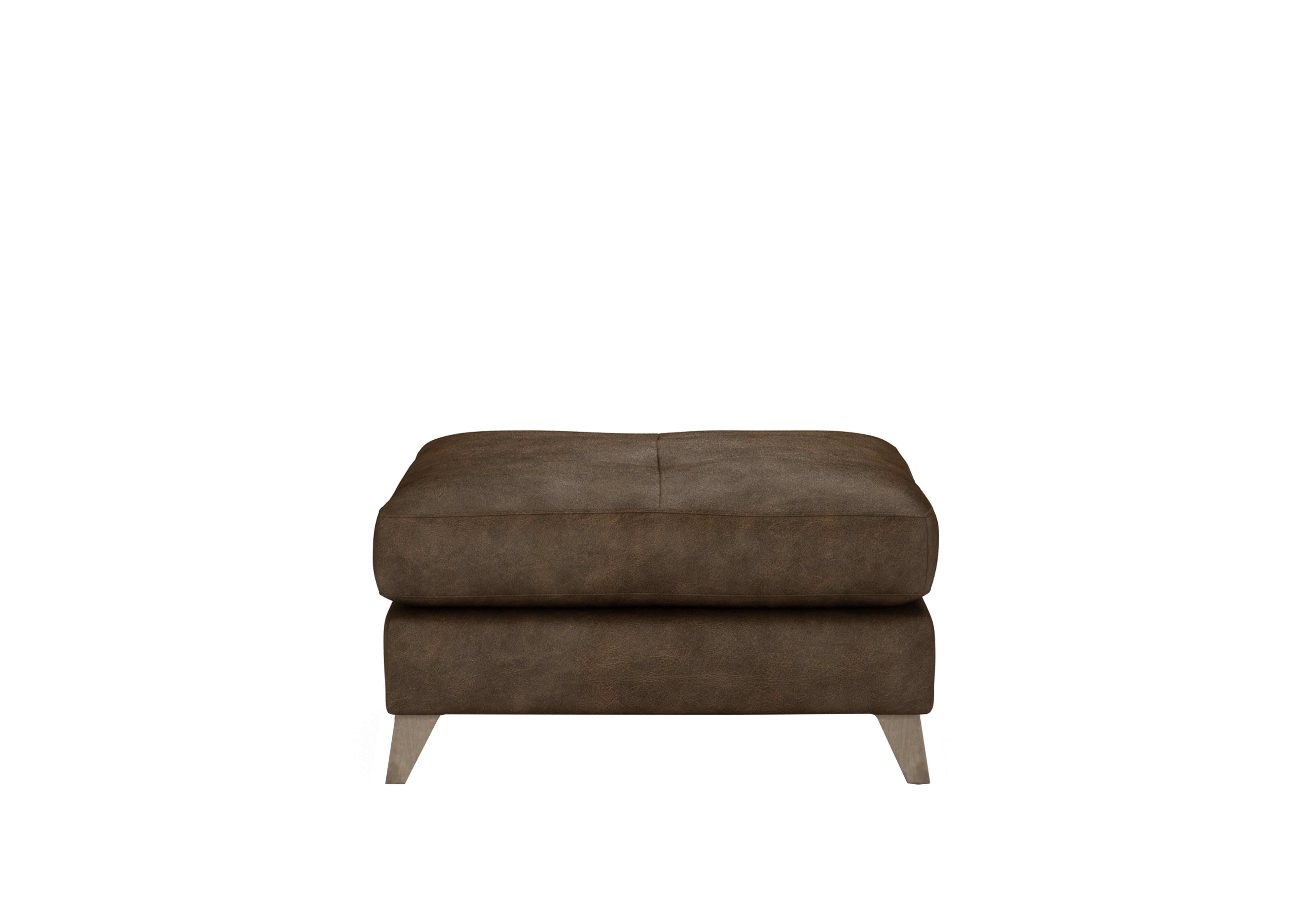 Hermione Leather Footstool in Bou192 Bourbon Wo Ft on Furniture Village