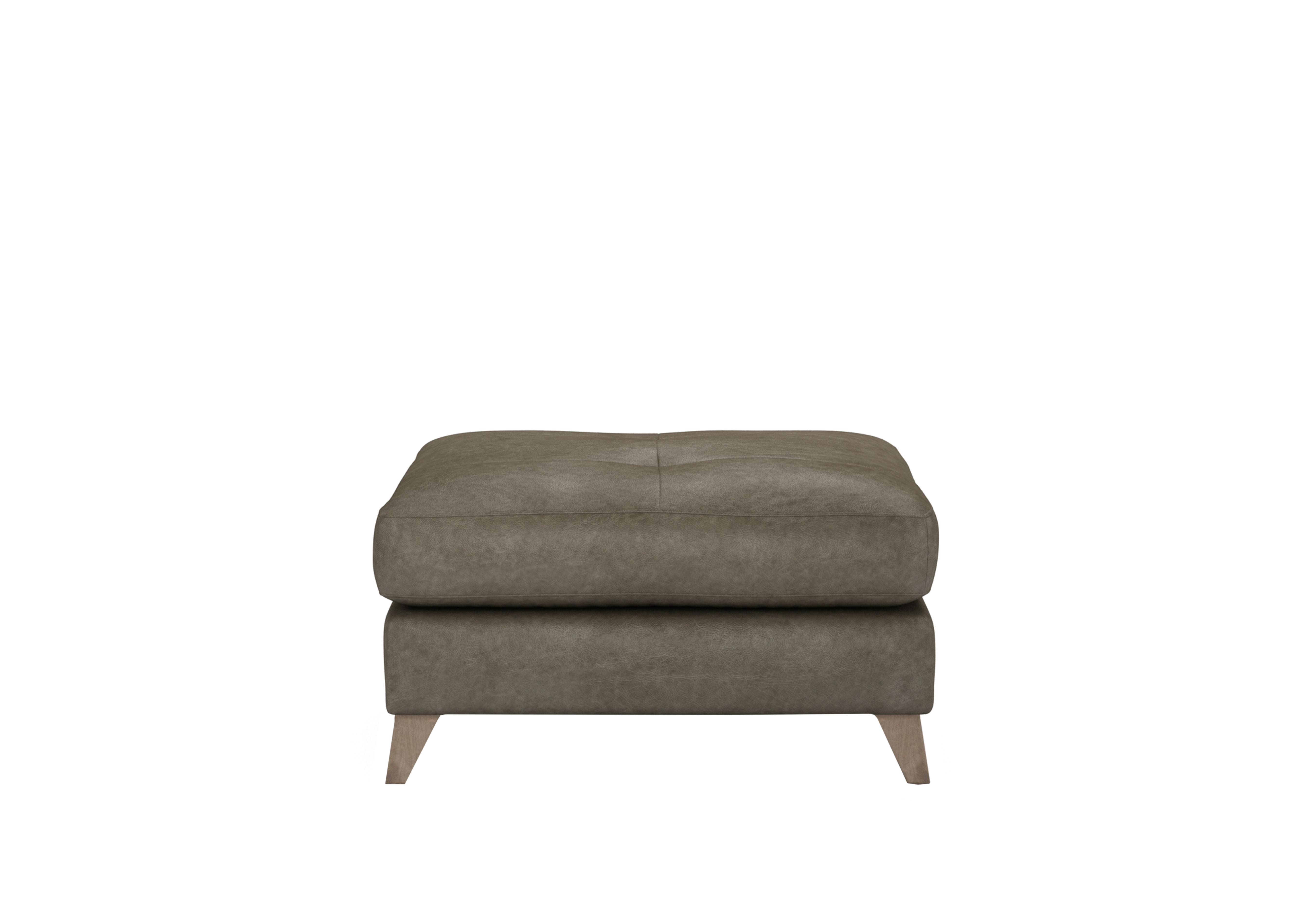 Hermione Leather Footstool in Gra189 Granite Wo Ft on Furniture Village