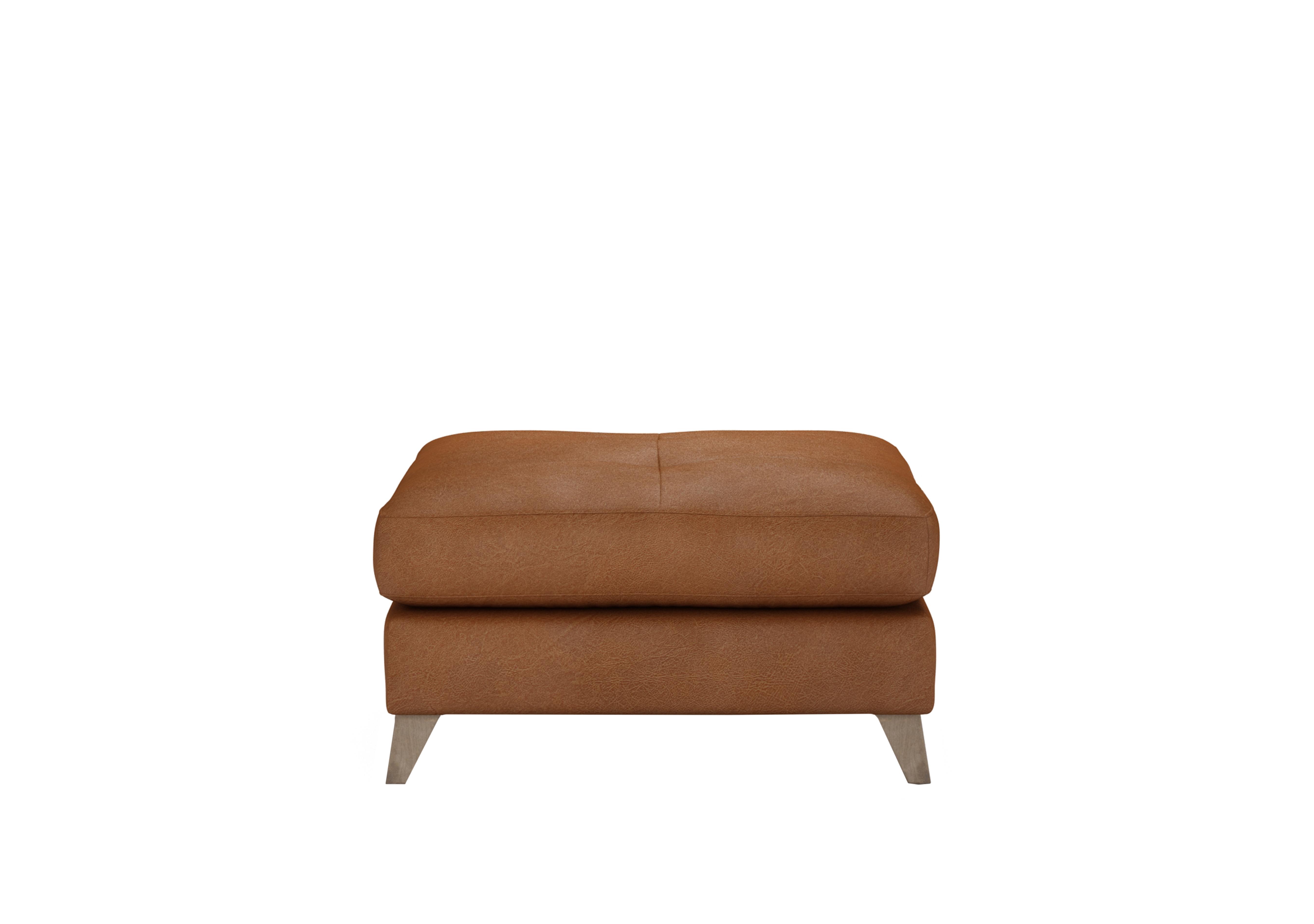 Hermione Leather Footstool in Tob190 Tobacco Wo Ft on Furniture Village