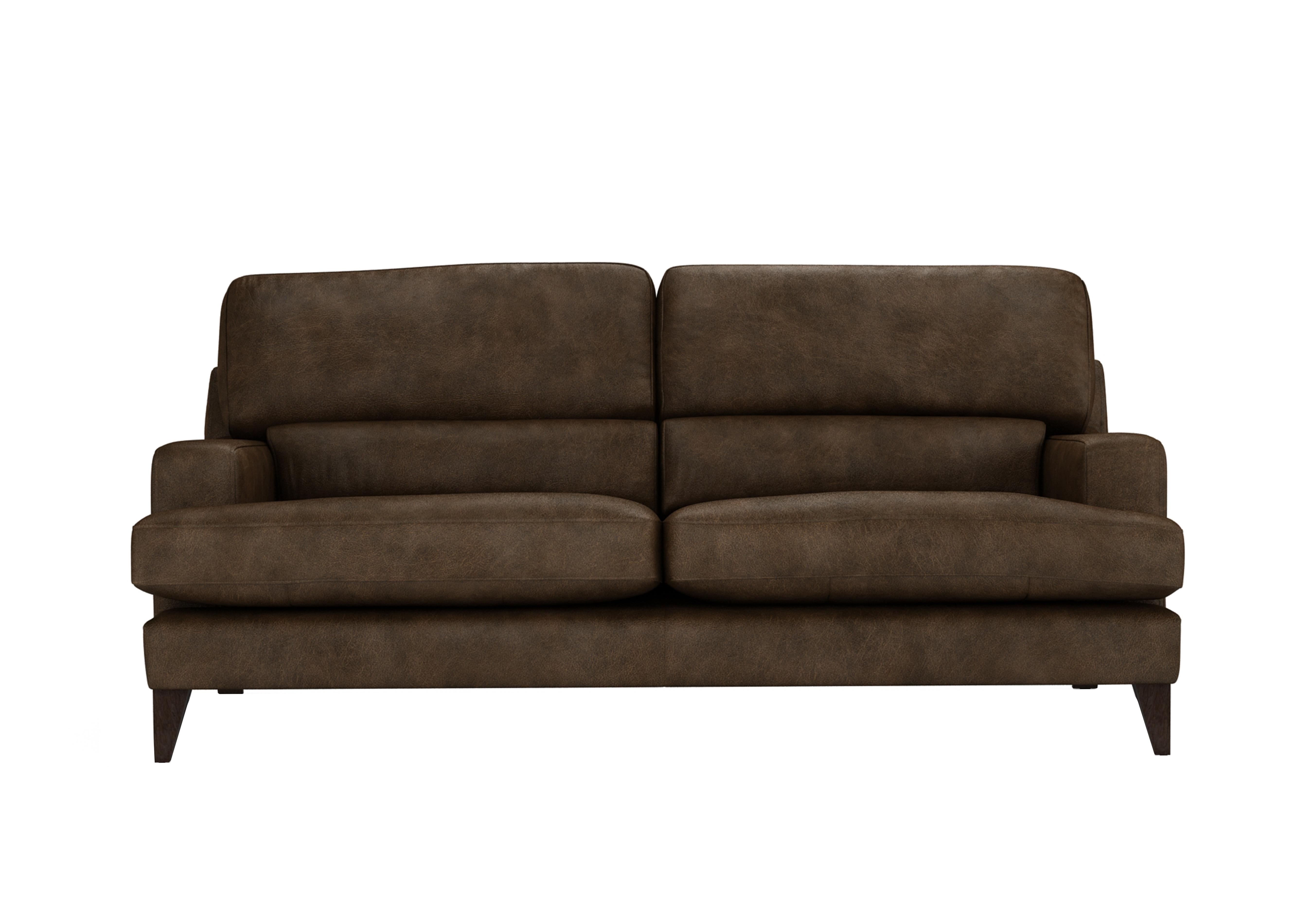 Romilly 3 Seater Leather Sofa in Bou192 Bourbon Wa Ft on Furniture Village