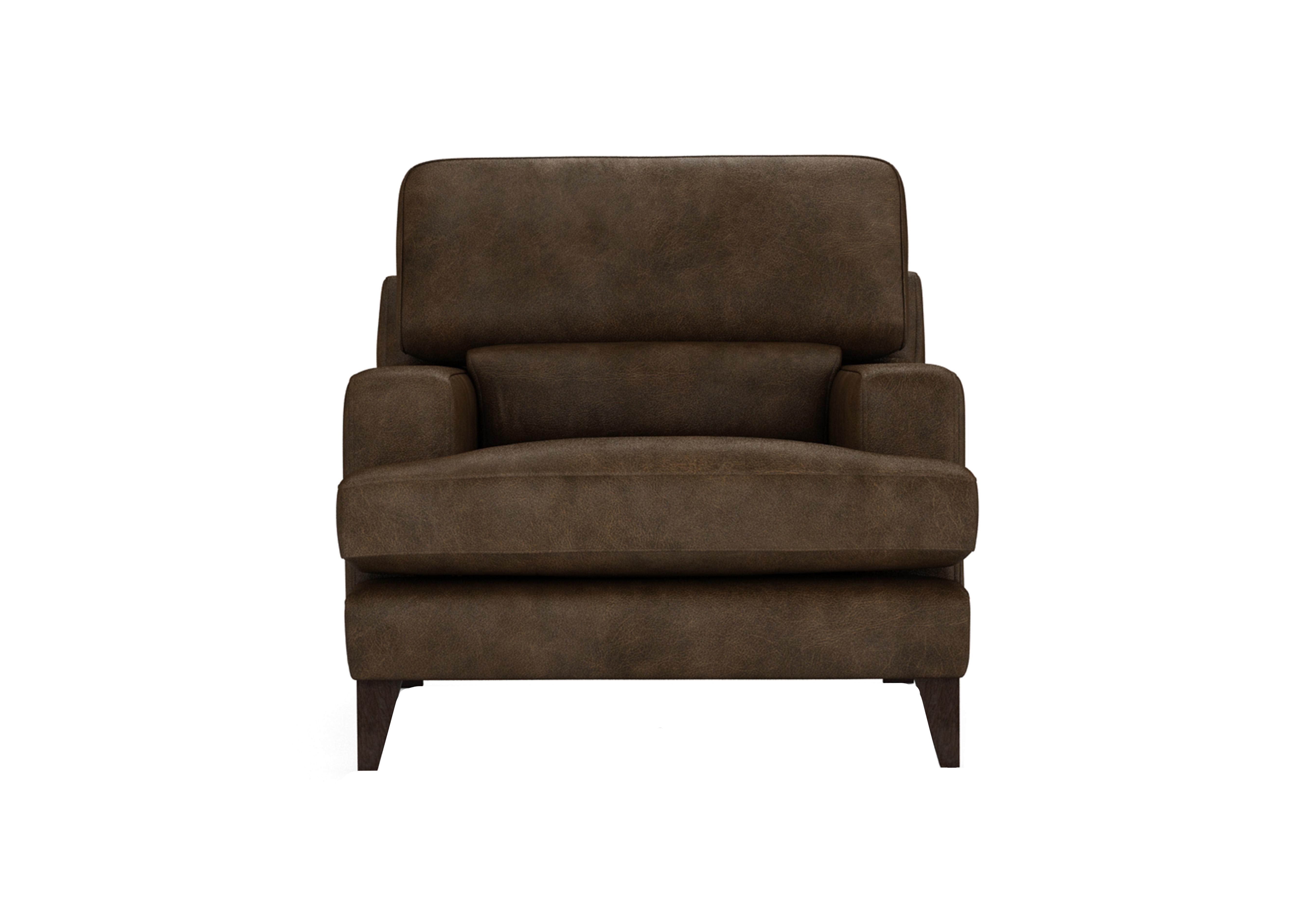 Romilly Leather Armchair in Bou192 Bourbon Wa Ft on Furniture Village