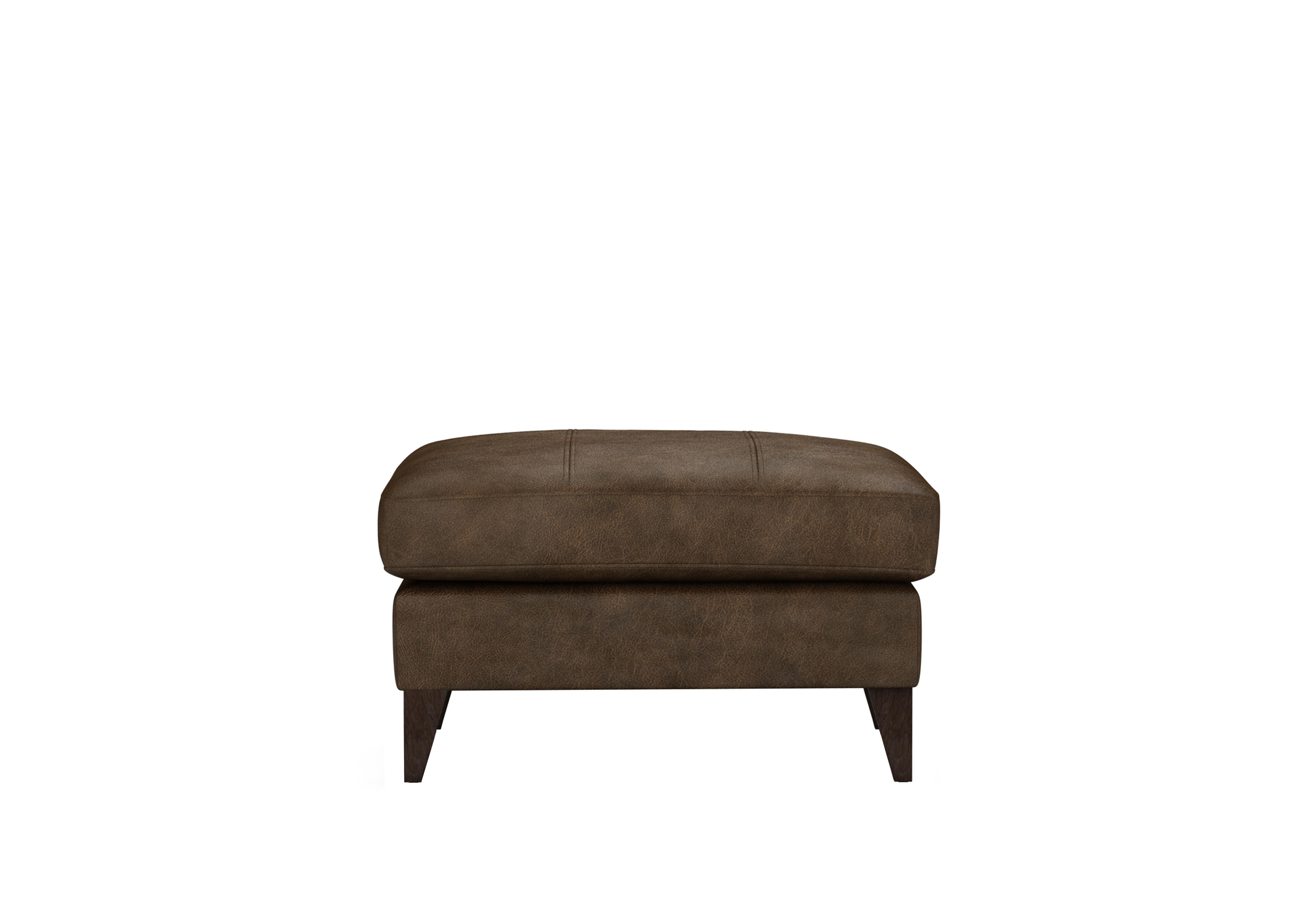 Romilly Leather Footstool in Bou192 Bourbon Wa Ft on Furniture Village
