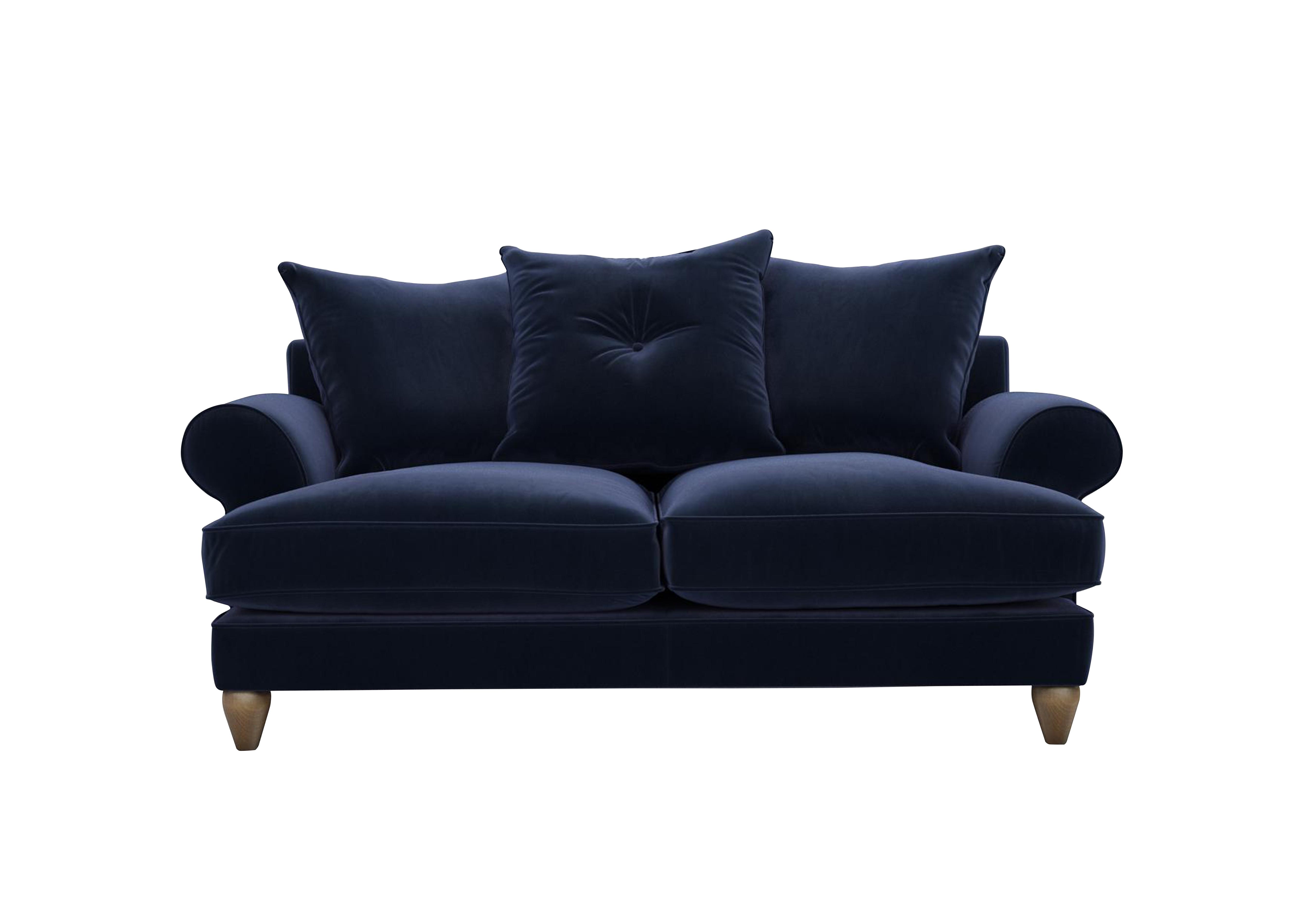 Bronwyn 2.5 Seater Fabric Scatter Back Sofa in Mid009 Midnight Indigo on Furniture Village
