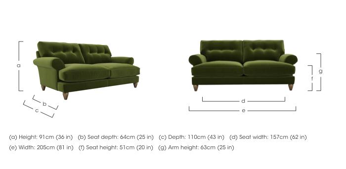 Bronwyn 3 Seater Fabric Classic Back Sofa in  on Furniture Village