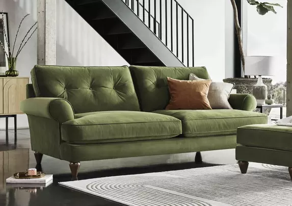 Bronwyn 3 Seater Fabric Classic Back Sofa The Lounge Co. Furniture Village