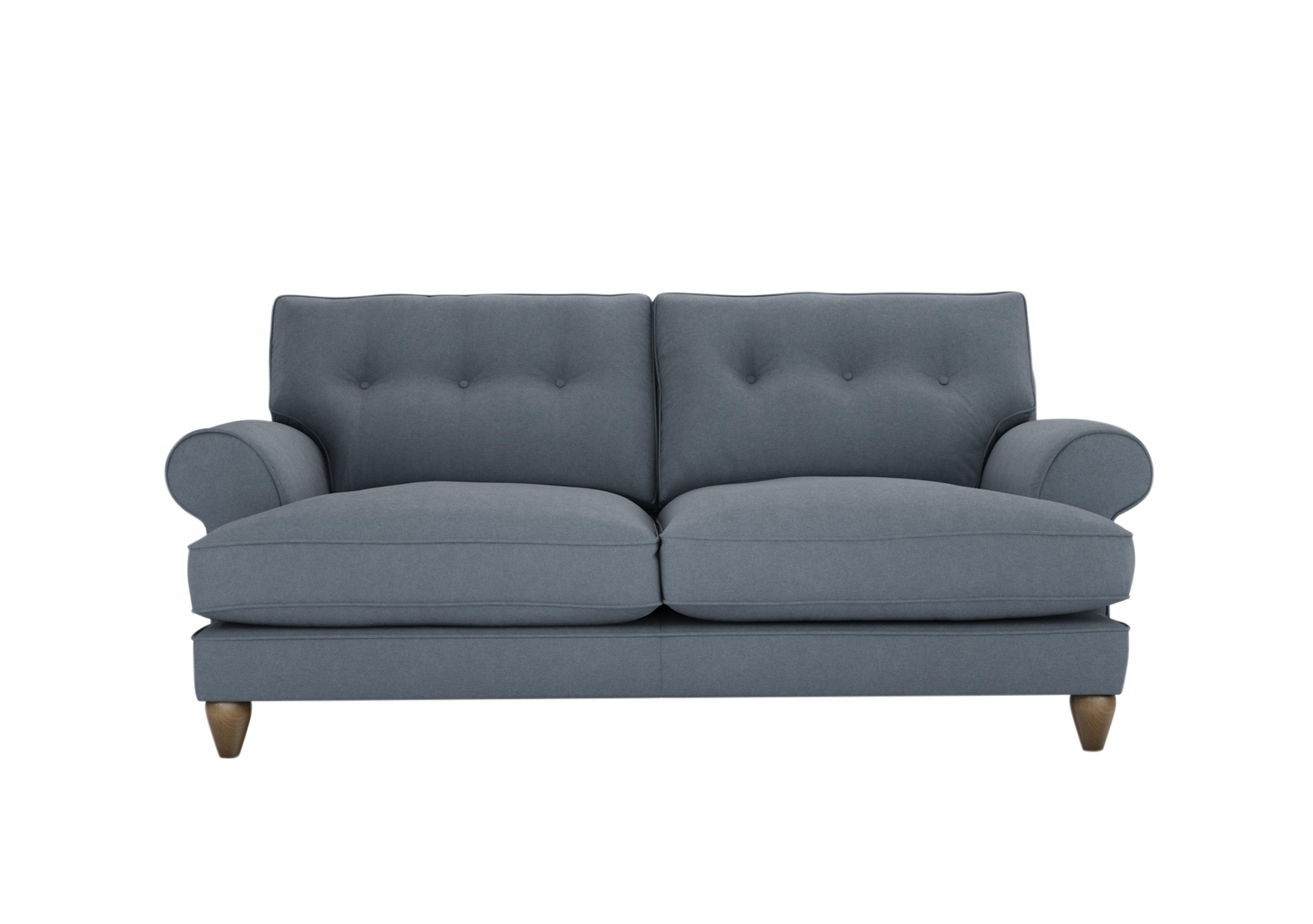 Bronwyn 3 Seater Fabric Classic Back Sofa in Blu222 Blue Matcha on Furniture Village