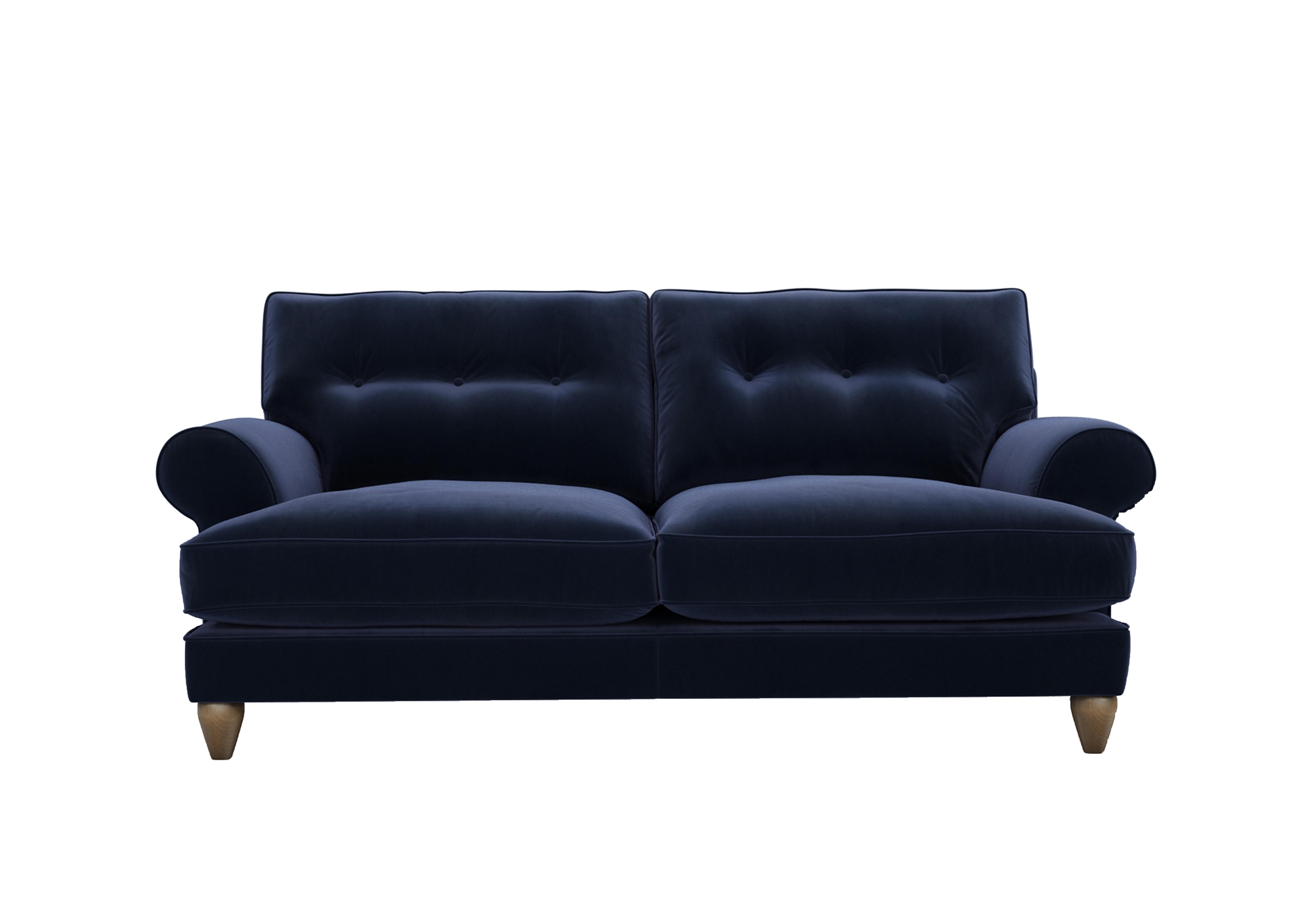 Bronwyn 3 Seater Fabric Classic Back Sofa in Mid009 Midnight Indigo on Furniture Village