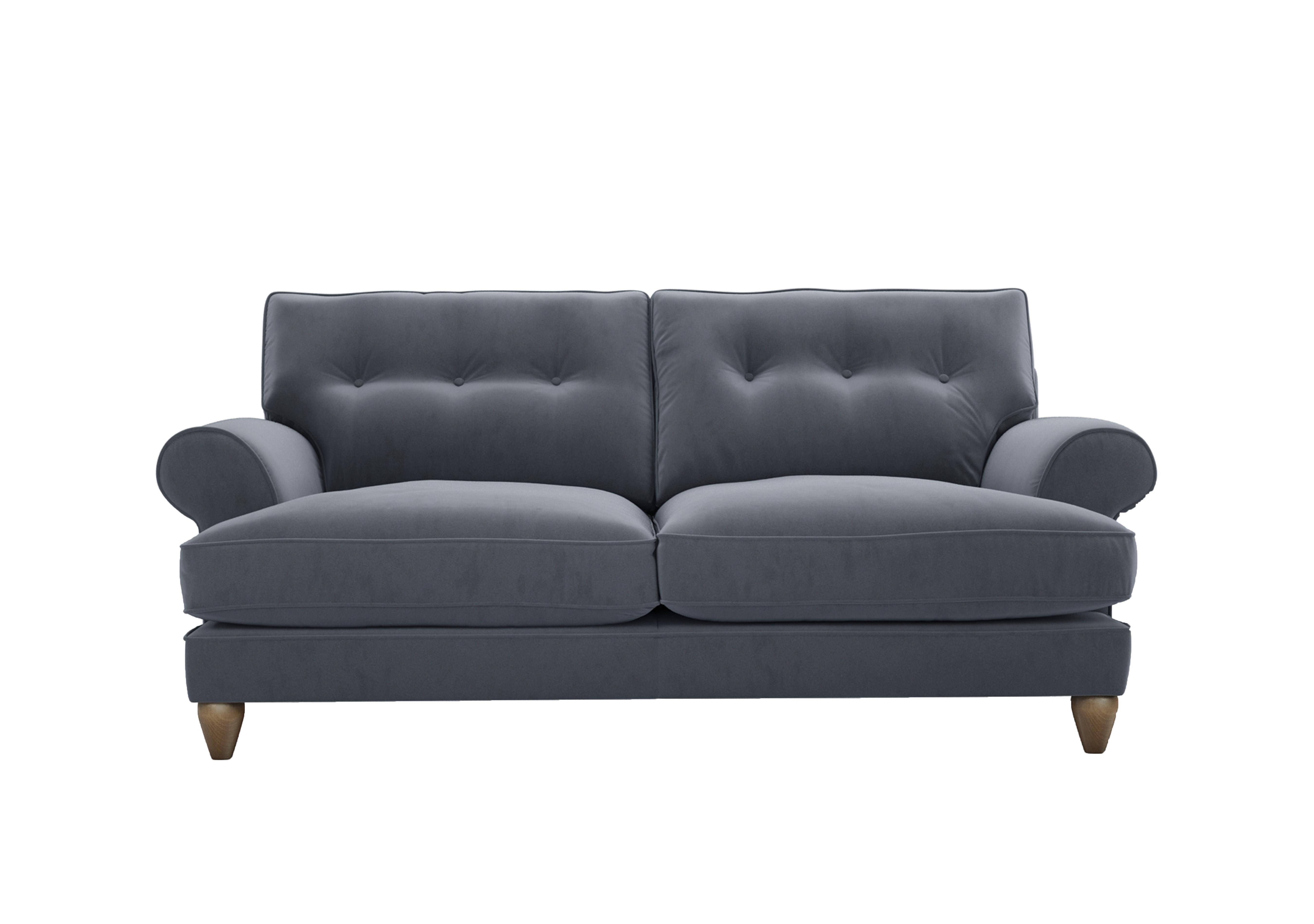 Bronwyn 3 Seater Fabric Classic Back Sofa in Rai257 Rain Cloud on Furniture Village