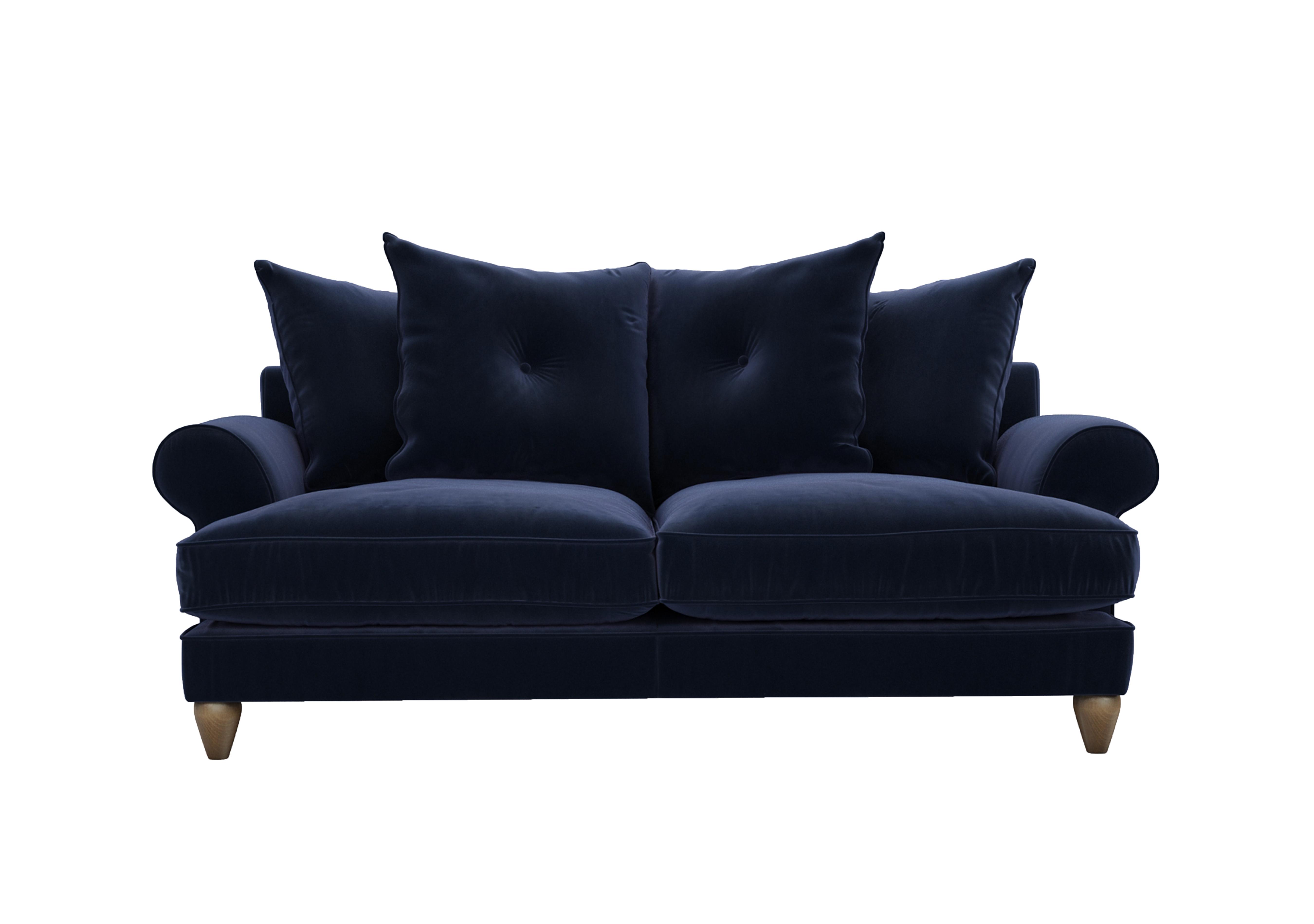 Bronwyn 3 Seater Fabric Scatter Back Sofa in Mid009 Midnight Indigo on Furniture Village