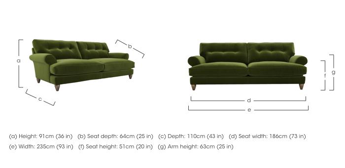 Bronwyn 4 Seater Fabric Classic Back Sofa in  on Furniture Village